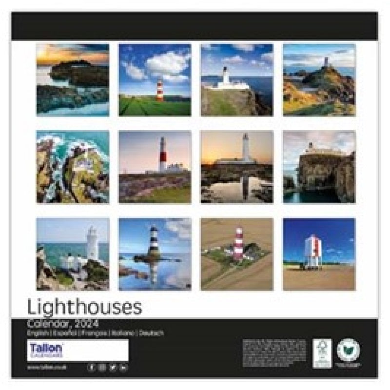 2024 Lighthouses - Square Wall Calendar