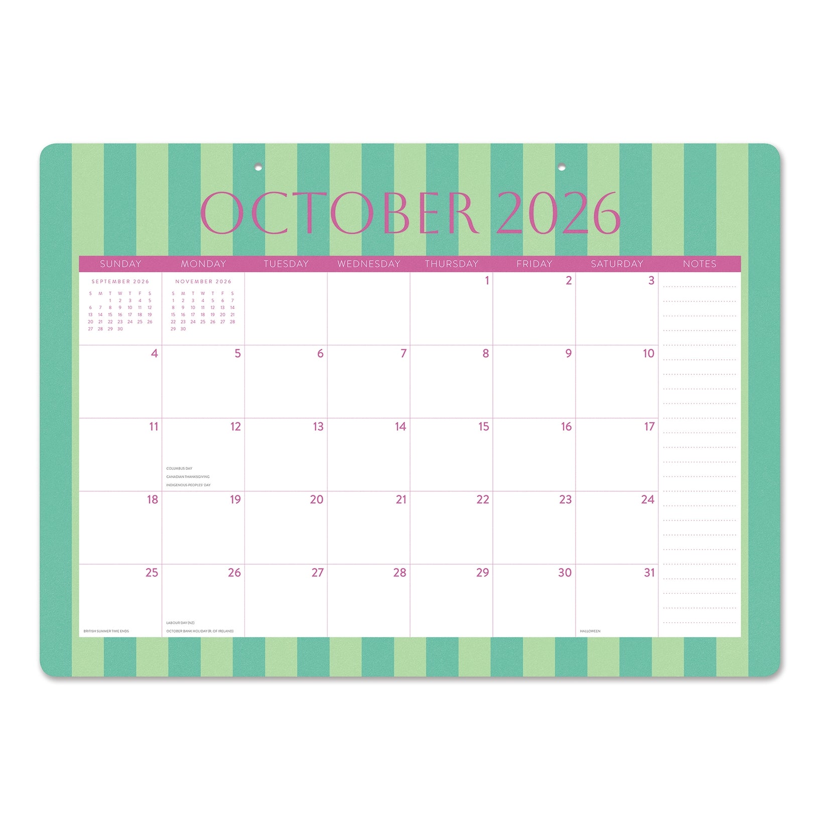 2027 Cabana Stripes - 17-Month Desk Blotter Calendar