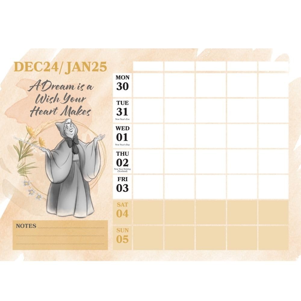 2025 Disney Heritage Family Organiser - Horizontal Wall Calendar