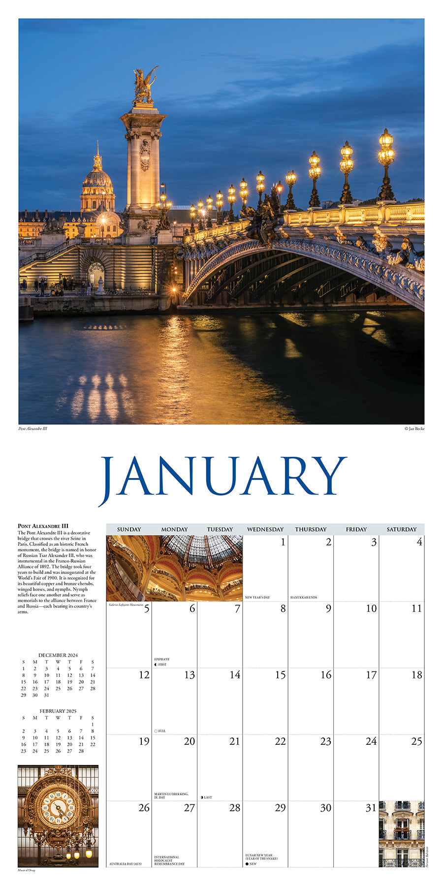 2025 A Walk in Paris - Square Wall Calendar (US Only)