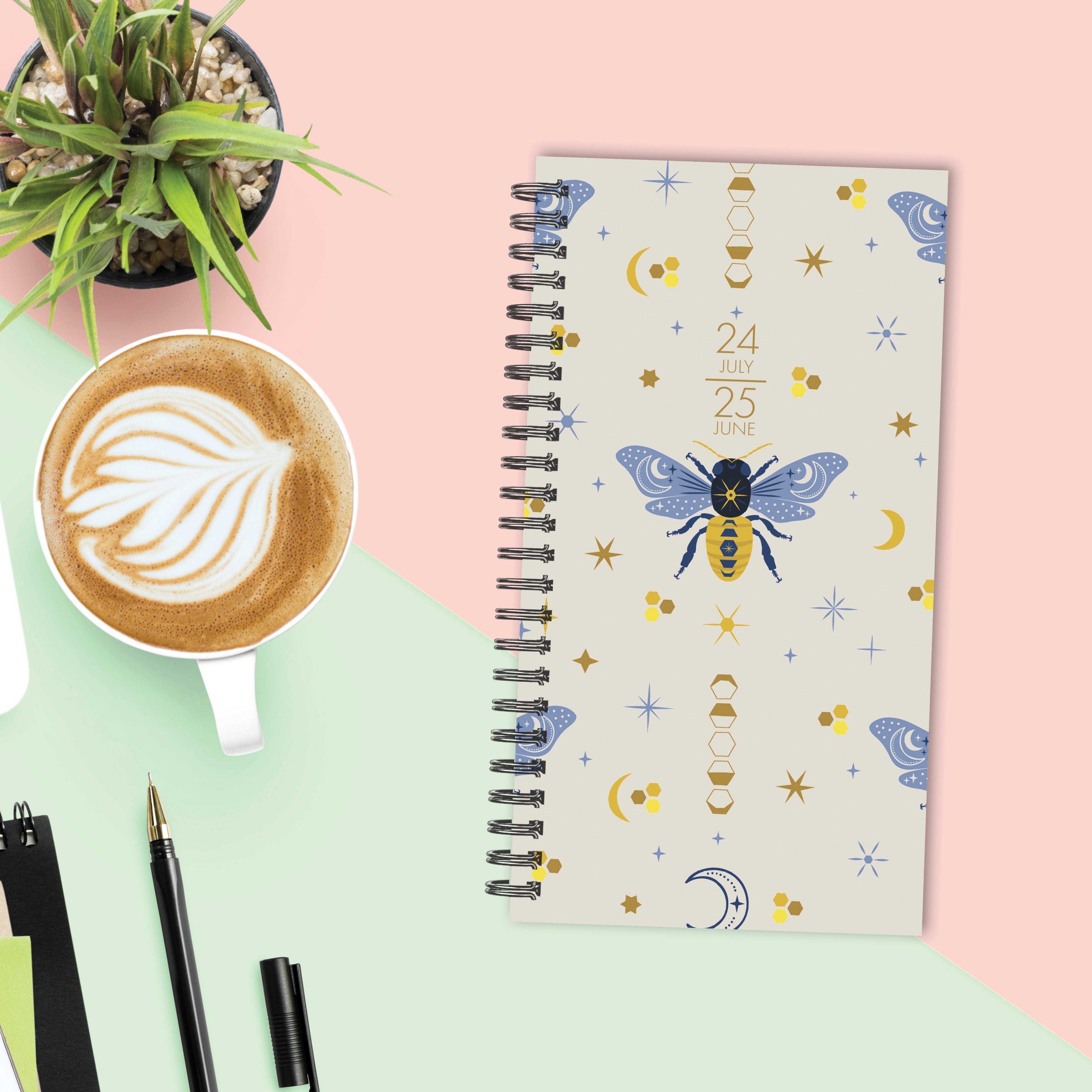 July 2024 - June 2025 Honeybee - Small Monthly Academic Year Diary/Planner