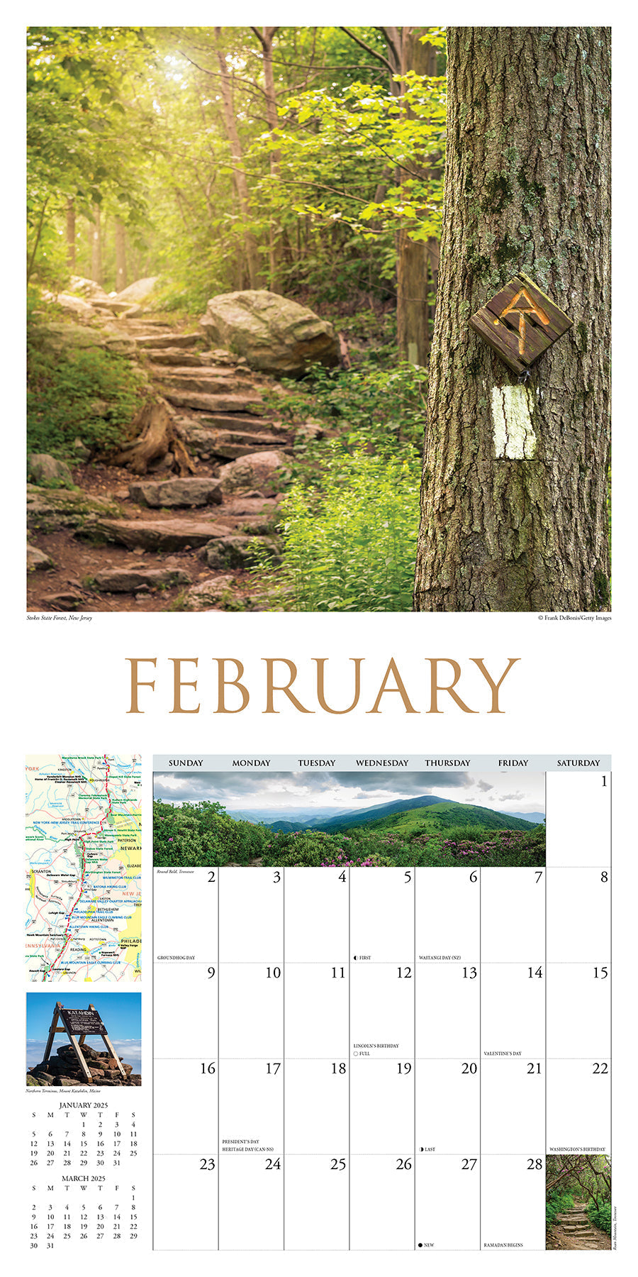 2025 Appalachian Trail - Square Wall Calendar (US Only)