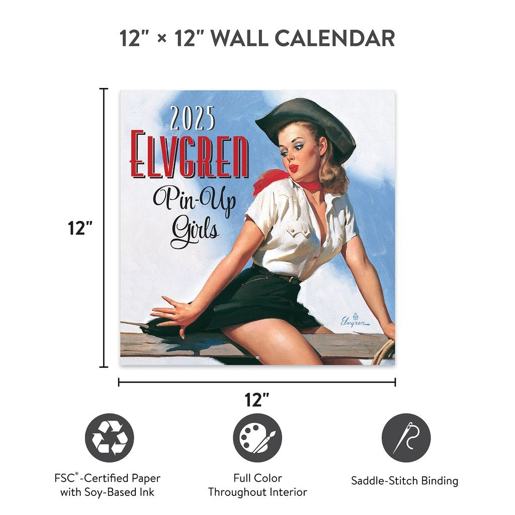 2025 Elvgren: Pin-Up Girls  - Square Wall Calendar