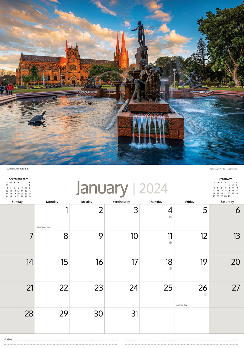 2024 Around Sydney (by Artique) - Horizontal Wall Calendar