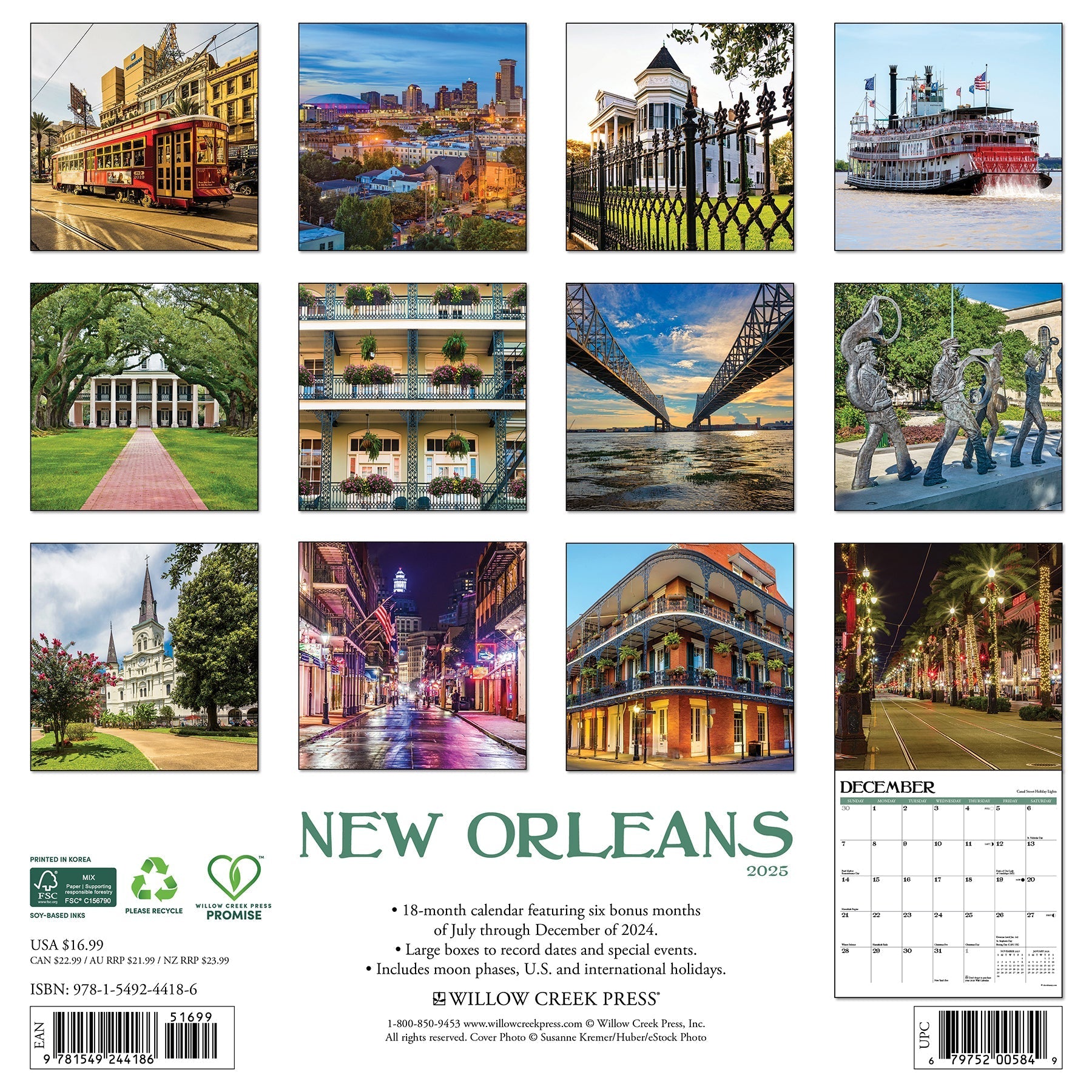 2025 New Orleans - Square Wall Calendar (US Only)