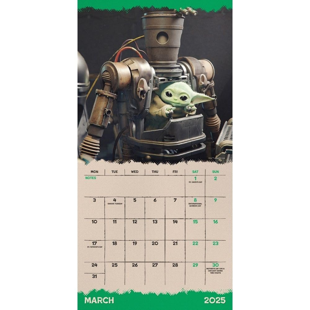 2025 Star Wars The Mandalorian Grogu - Mini Wall Calendar