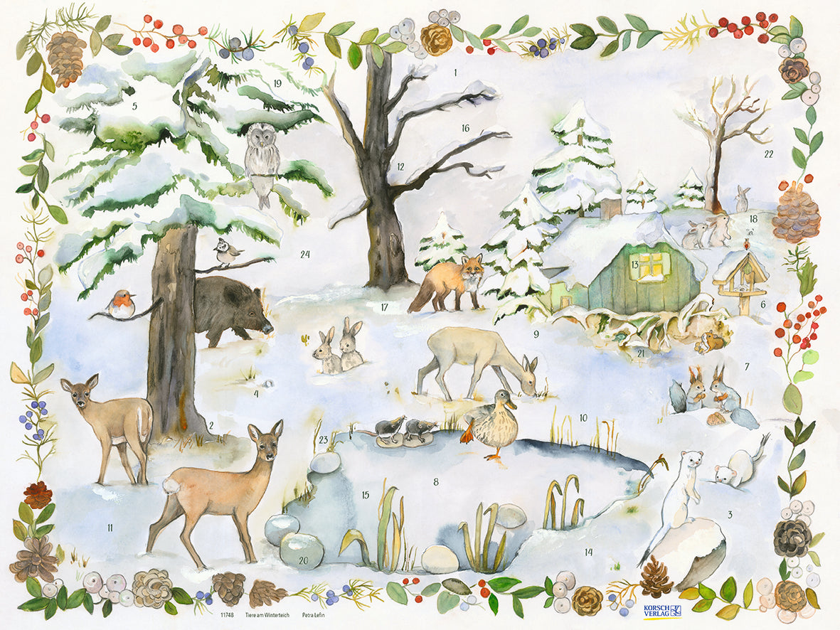 Animals by the Pond - Large Poster Advent Calendar