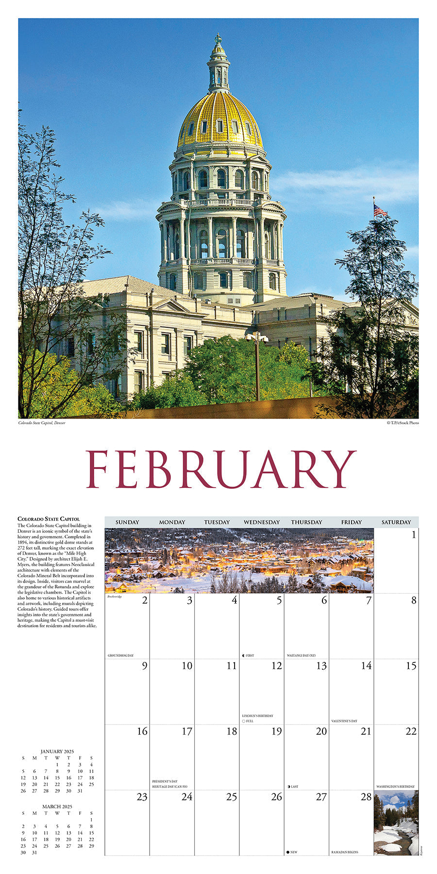 2025 Colorado - Square Wall Calendar (US Only)