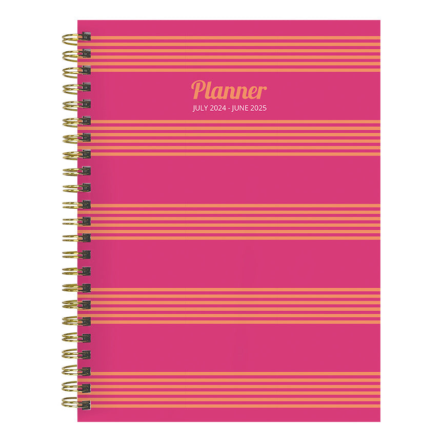 July 2024 - June 2025 Cabana Stripe - Medium Weekly & Monthly Academic Year Diary/Planner