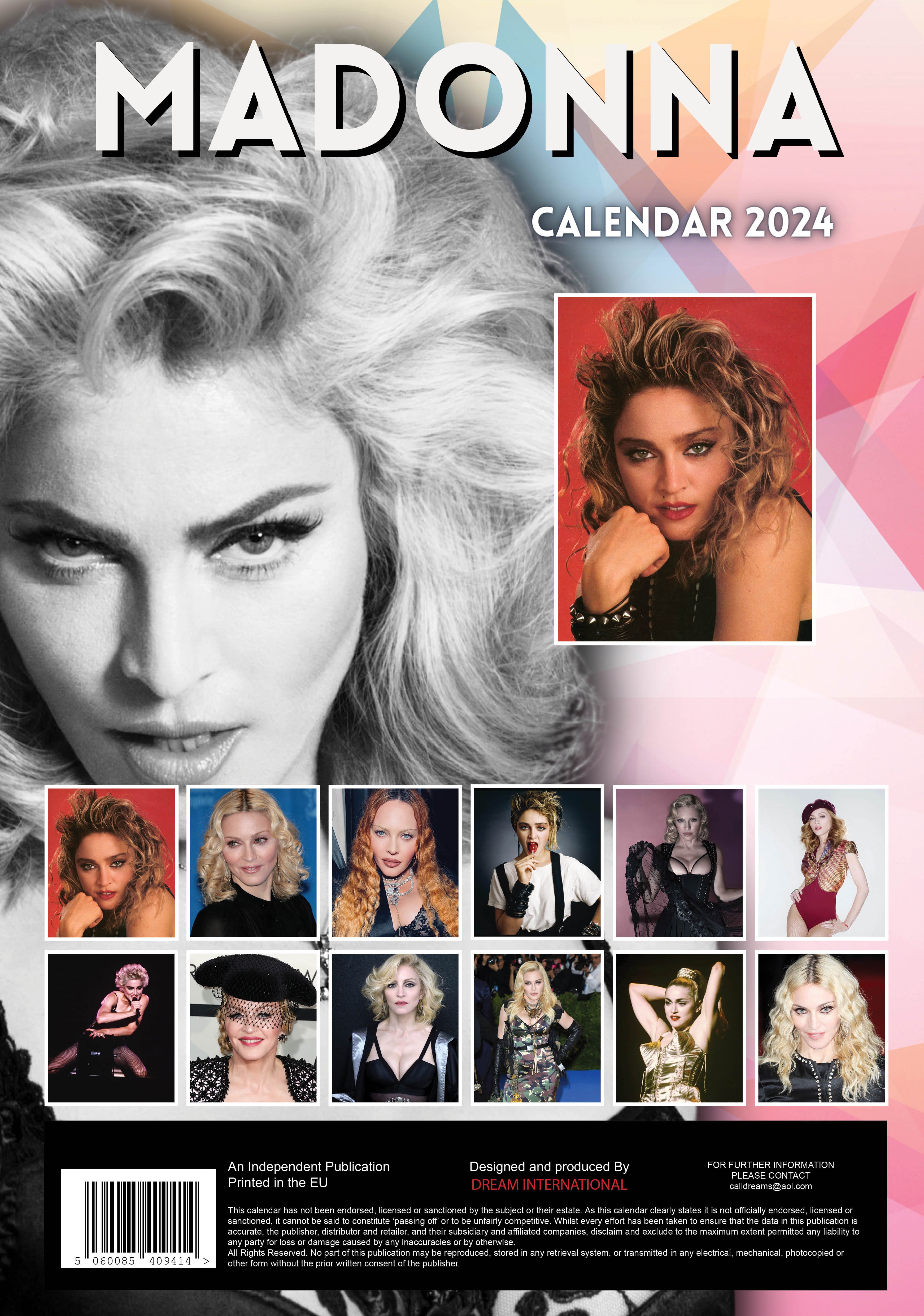 2024 Madonna A3 Wall Calendar Music Celebrities Calendars by Call
