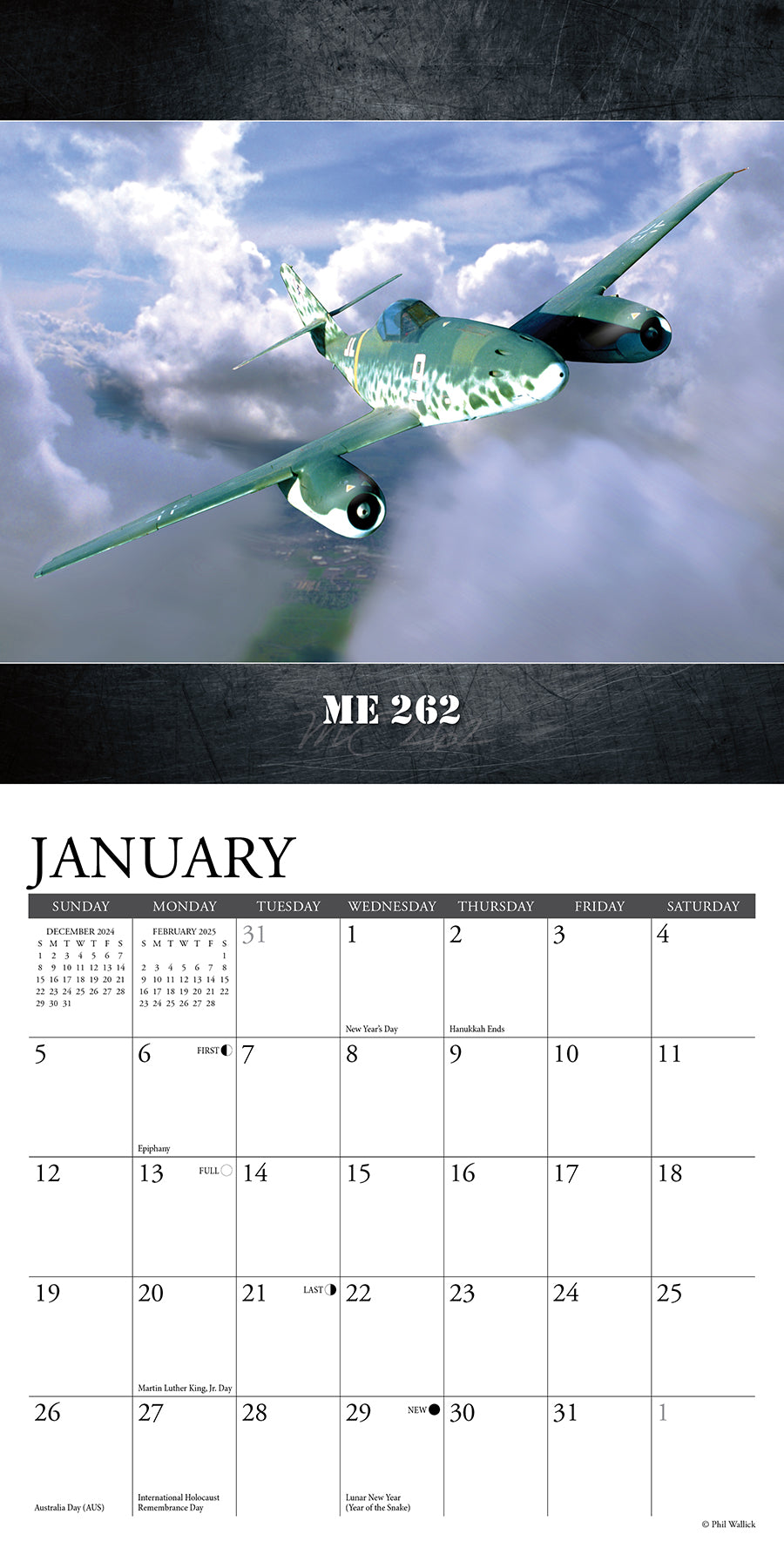 2025 WWII Military Aircraft - Mini Wall Calendar (US Only)