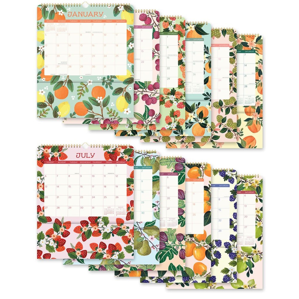 2025 Fruit & Flora Pockets Plus - Deluxe Wall Calendar