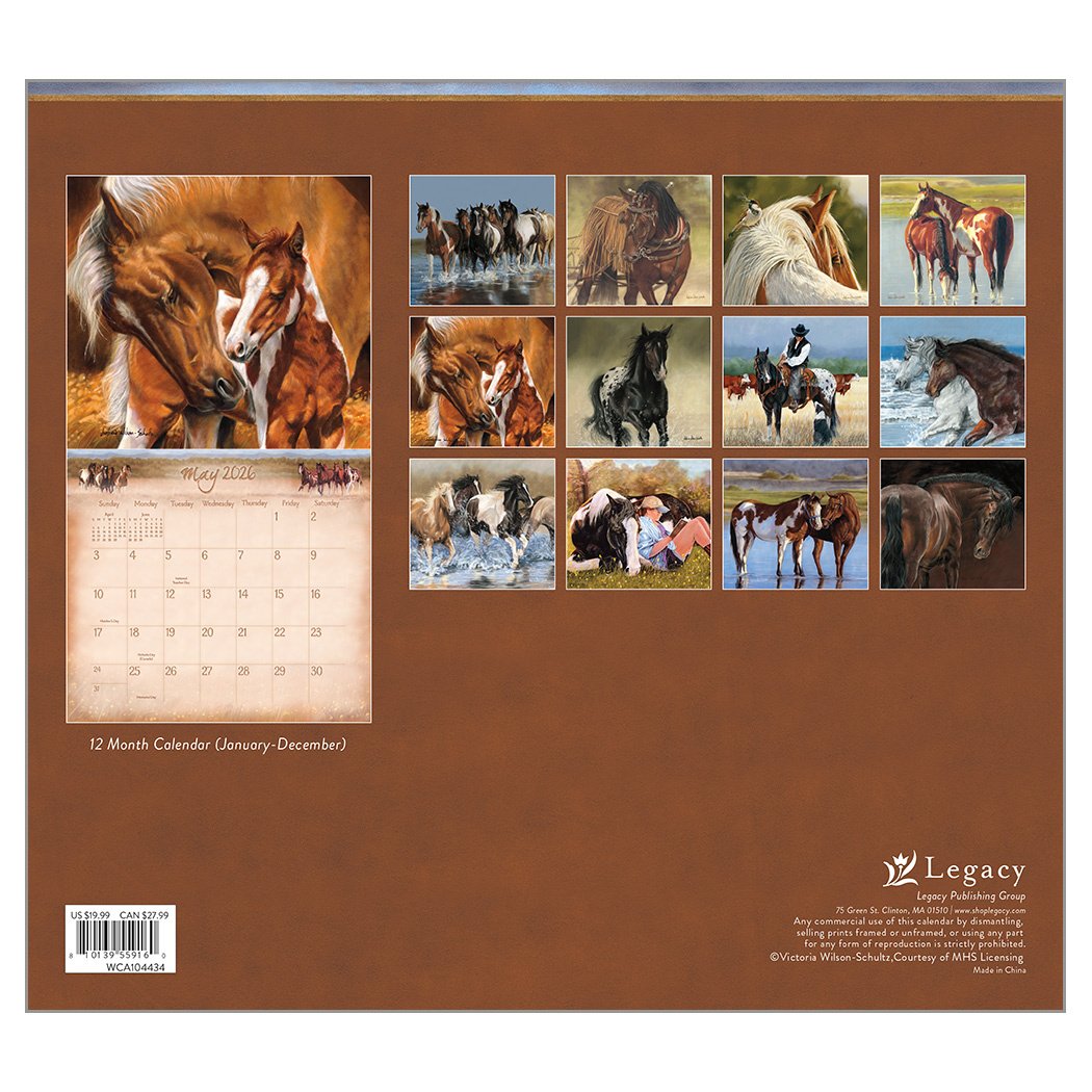 2026 Legacy Horses - Deluxe Wall Calendar