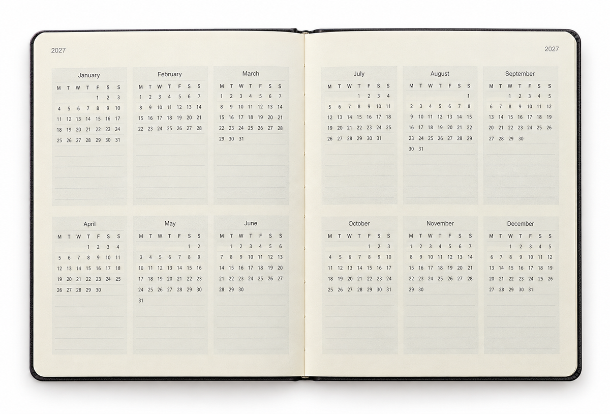 Personalised 2027 A5 Weekly & Monthly Planner - Hard Cover Diary