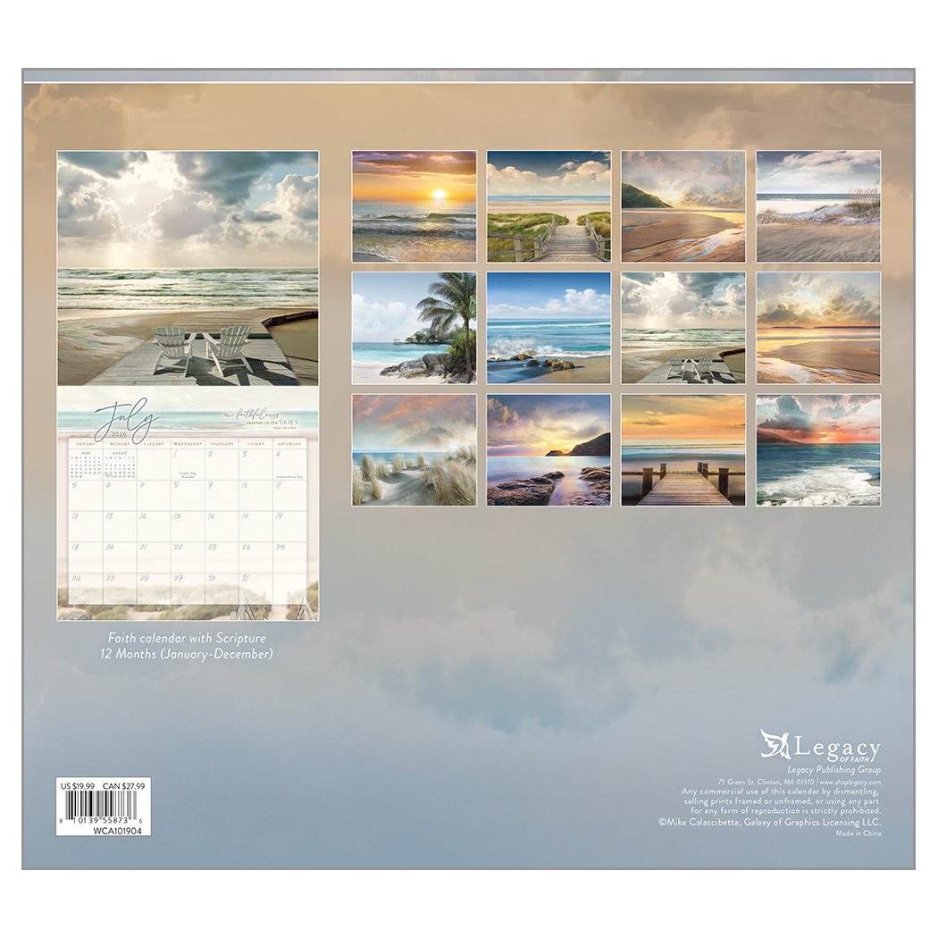 2026 Legacy Seaside Serenity - Deluxe Wall Calendar
