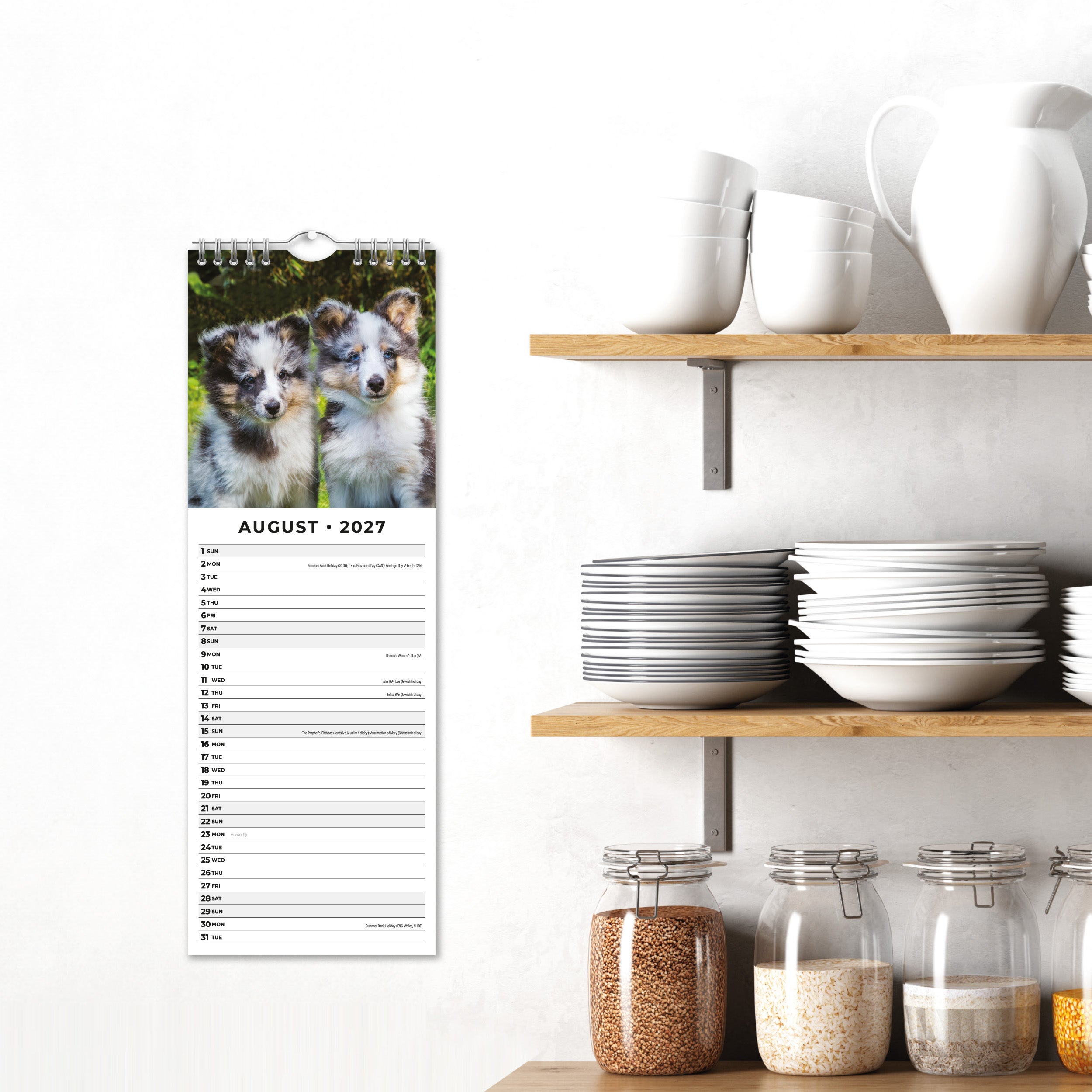 2027 Adorable Dogs - Slim Wall Calendar