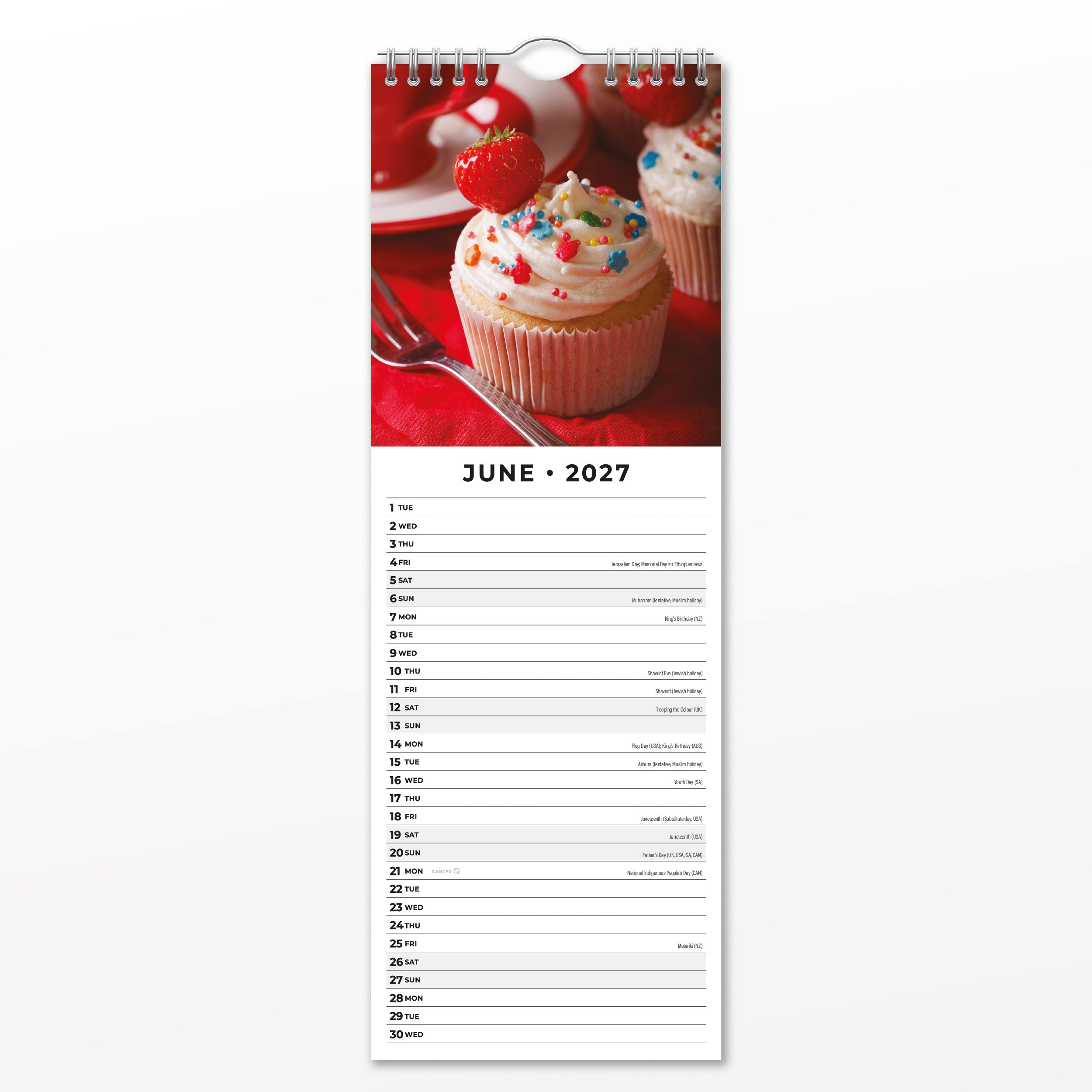 2027 Cupcakes - Slim Wall Calendar