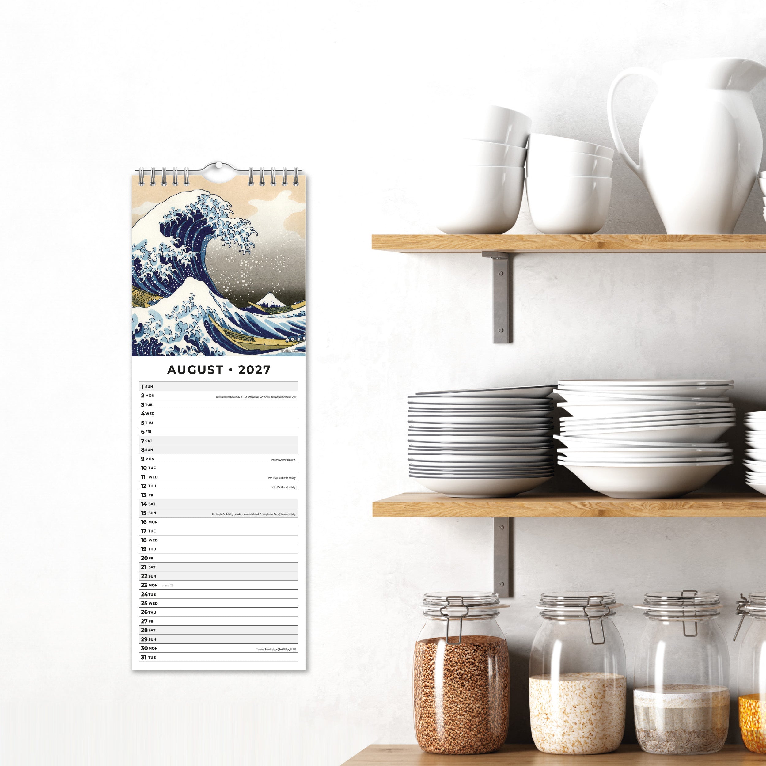 2027 Hokusai - Slim Wall Calendar