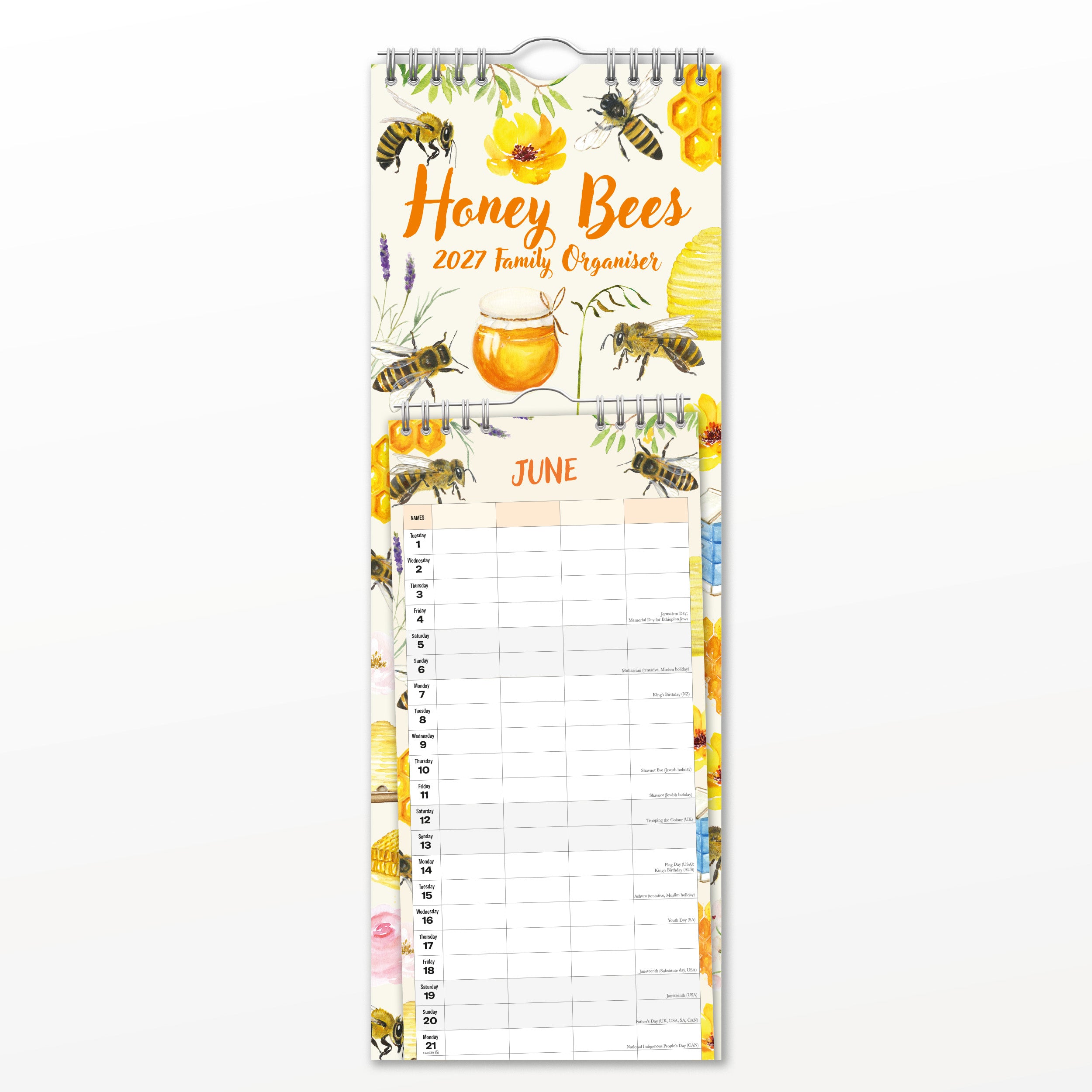 2027 Honey Bees - Slim Wall Calendar