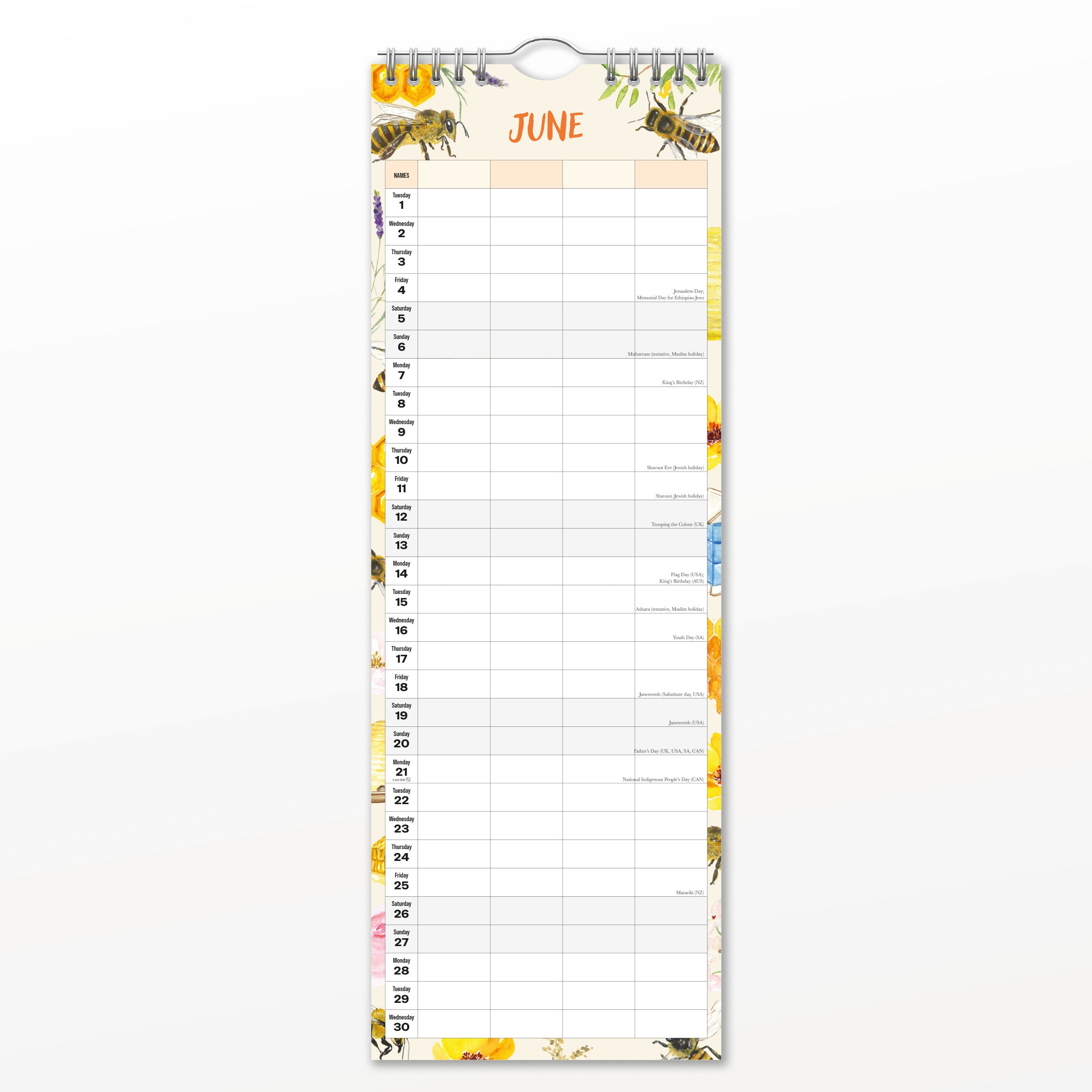 2027 Honey Bees - Slim Wall Calendar