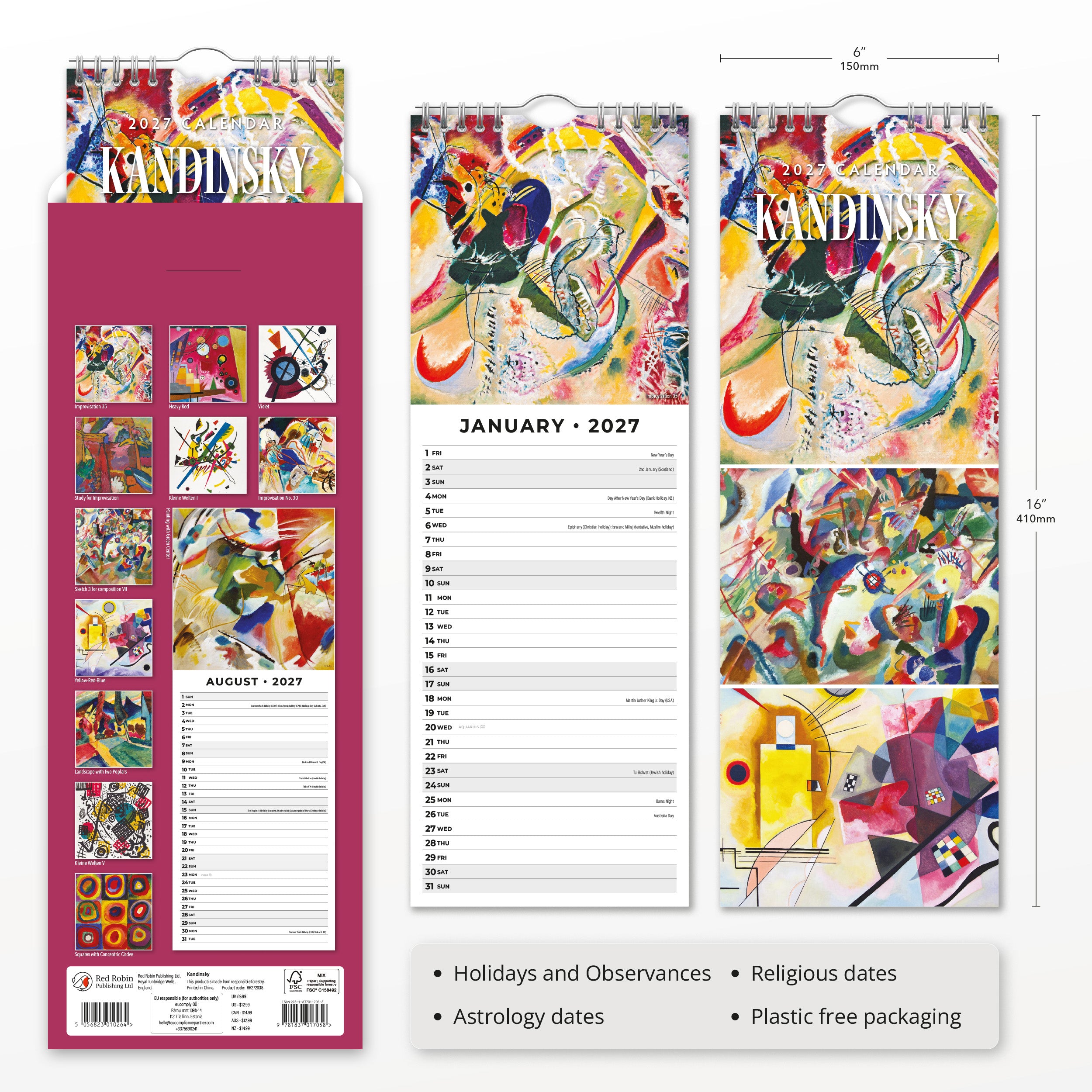 2027 Kandinsky - Slim Wall Calendar