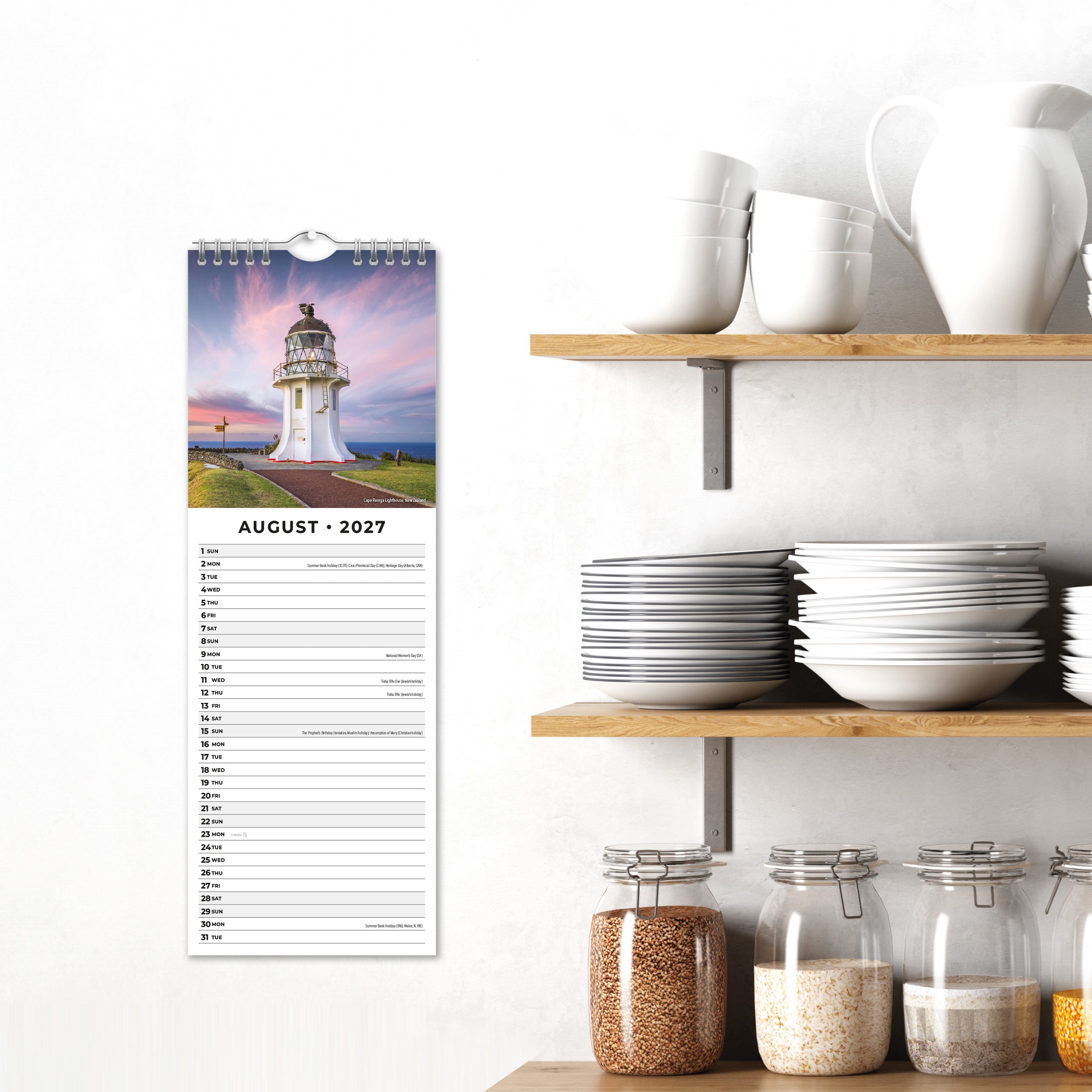 2027 Lighthouses - Slim Wall Calendar