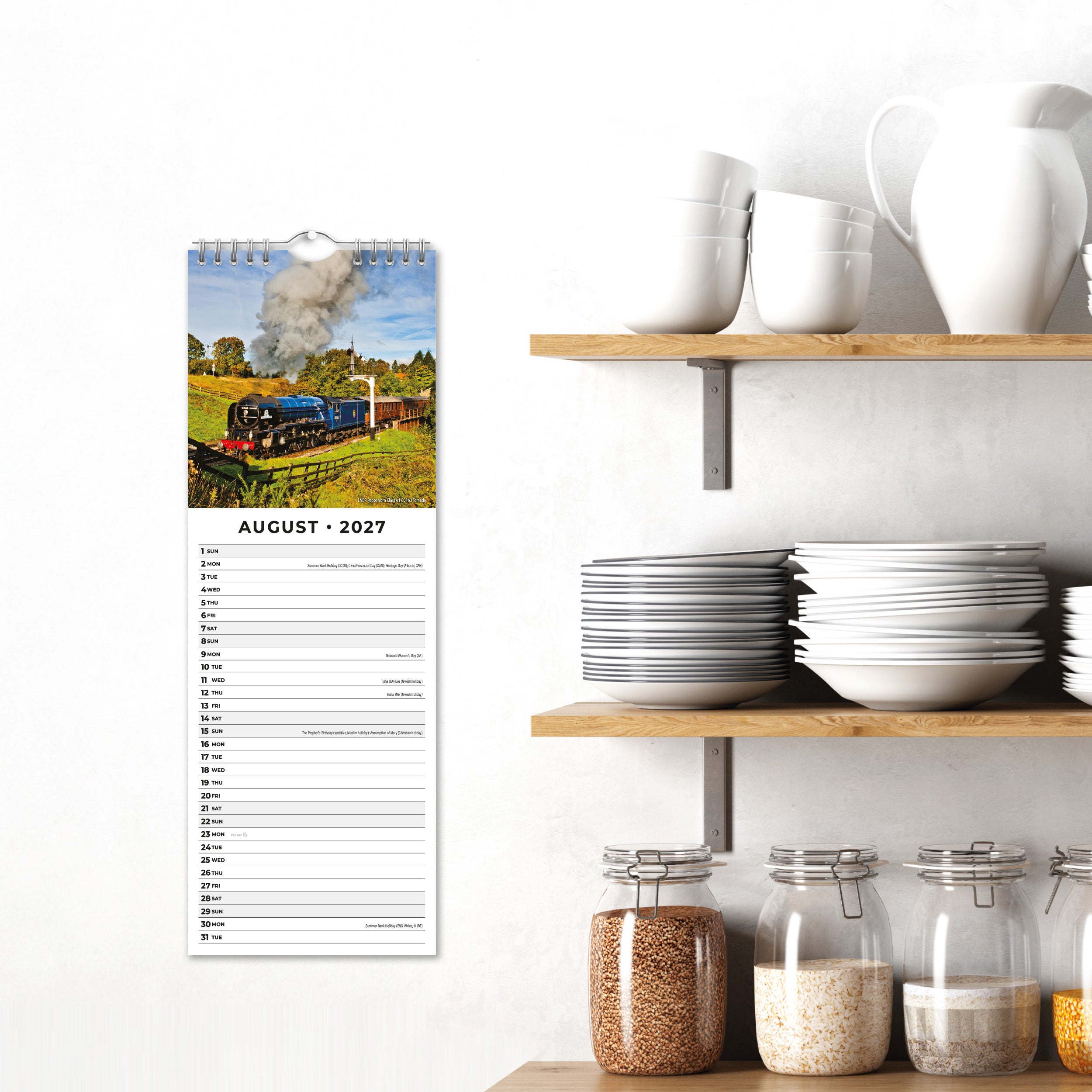 2027 Steam Trains - Slim Wall Calendar