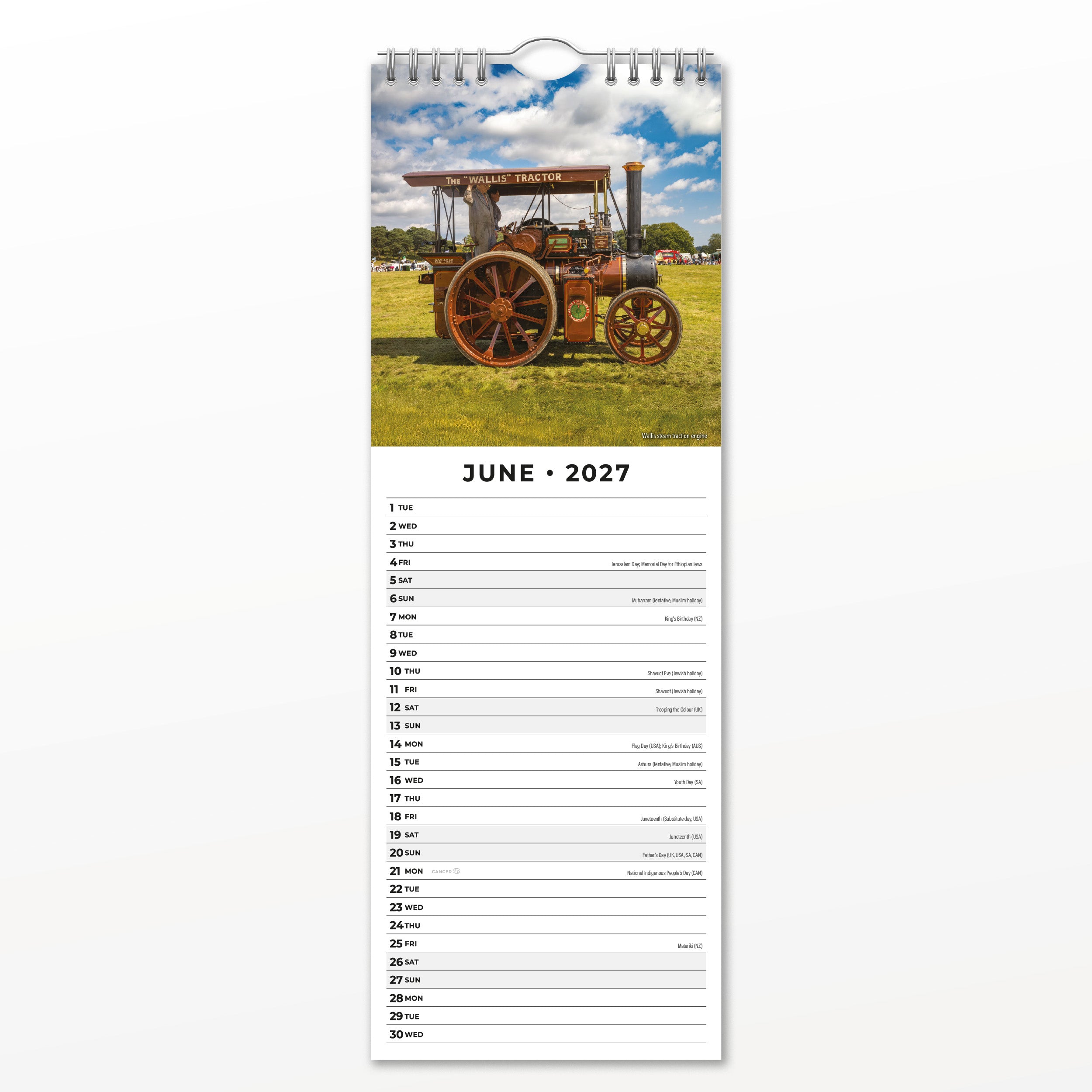 2027 Tractors - Slim Wall Calendar