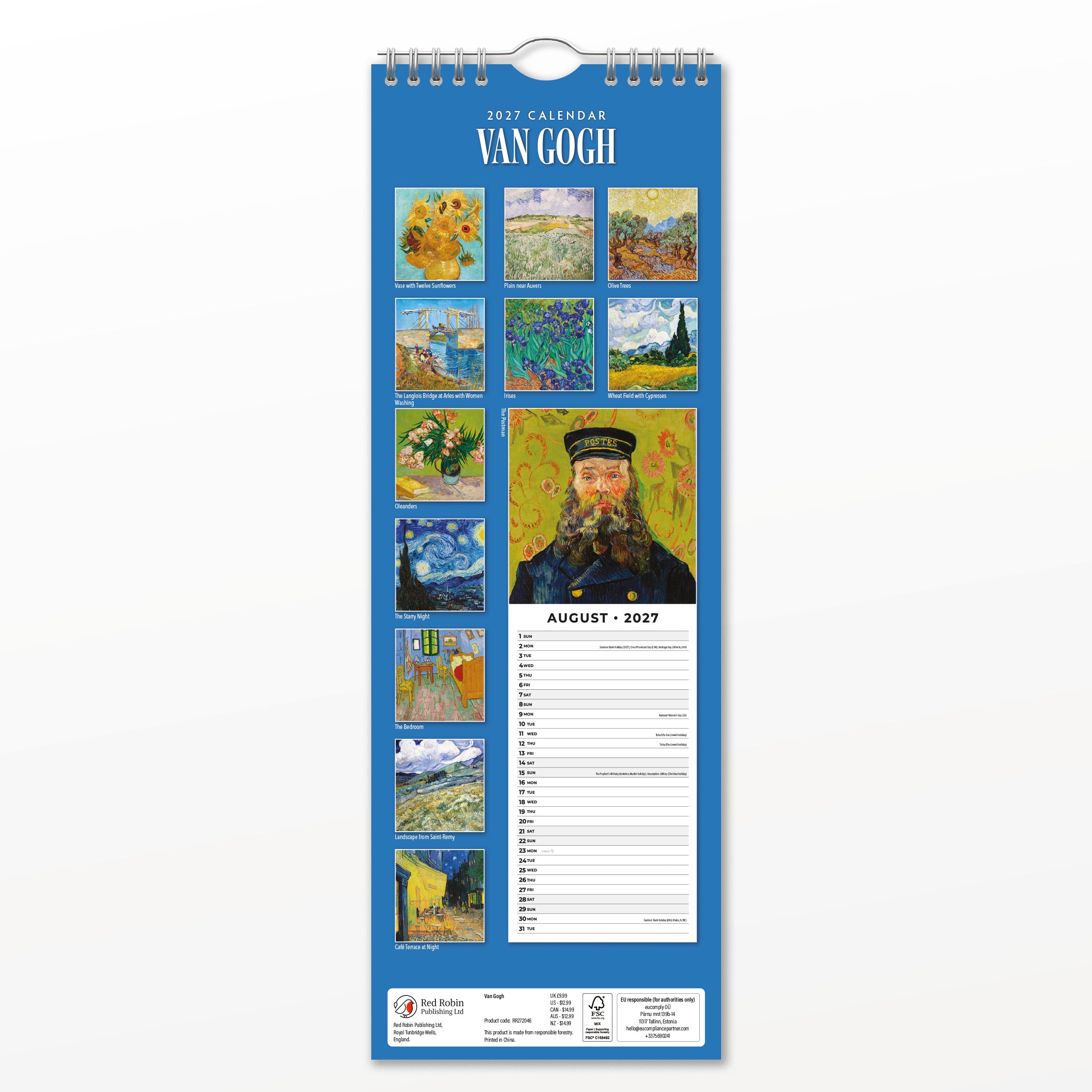 2027 Van Gogh - Slim Wall Calendar