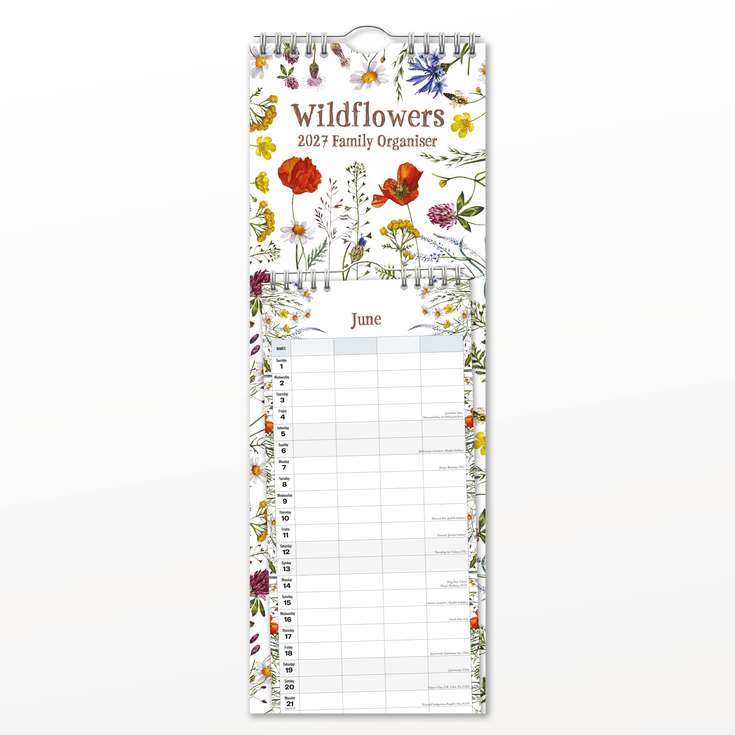 2027 Wildflowers - Slim Wall Calendar