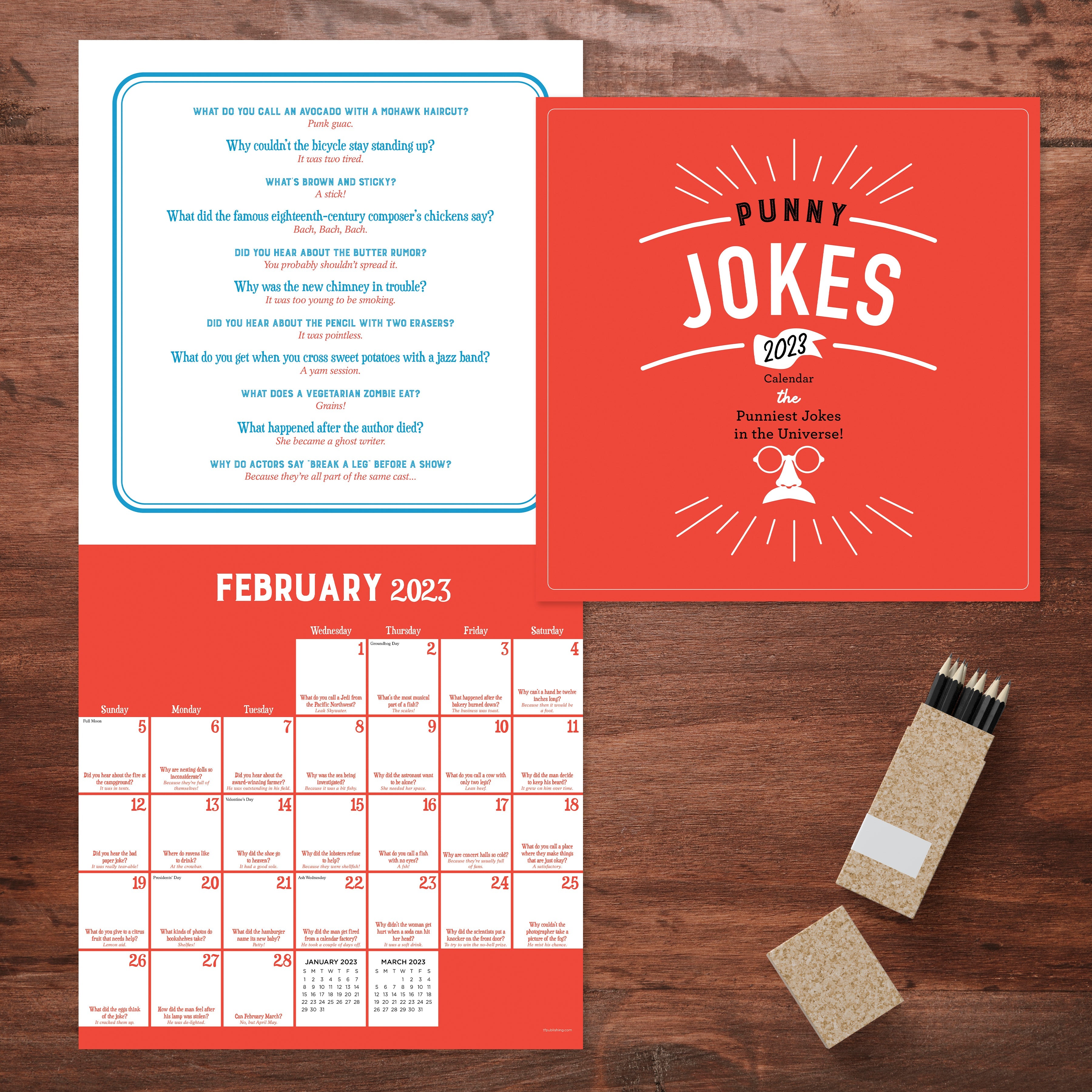 2023 Punny Jokes - Square Wall Calendar