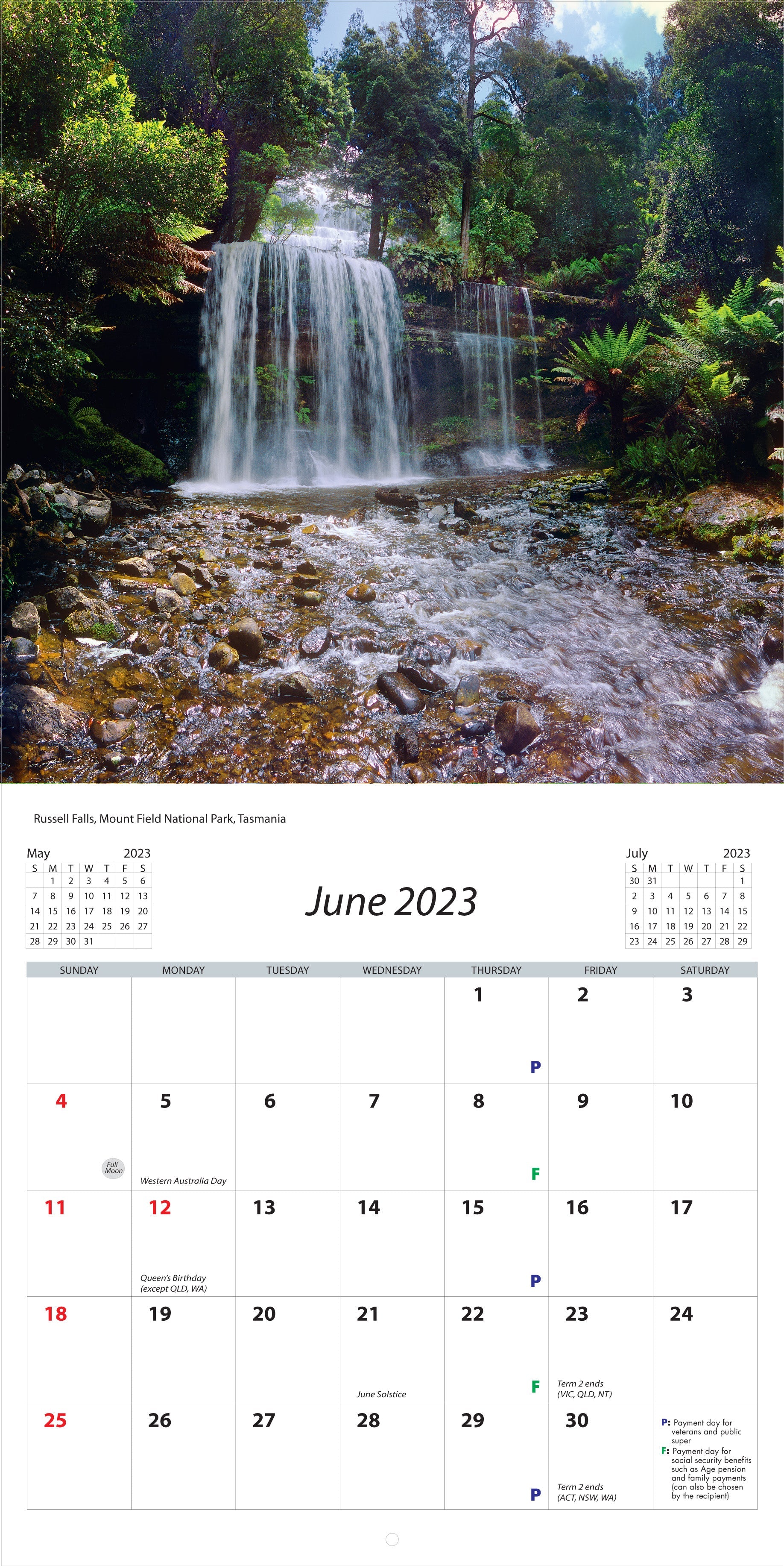 2023 Waterfalls Of Australia - Sqaure Wall Calendar