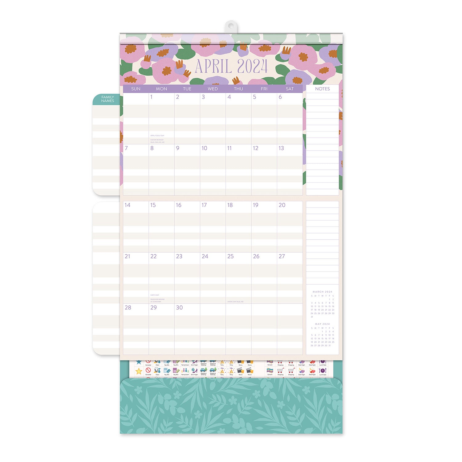 2024 Modern Floral Do It All - Magnetic Wall Calendar