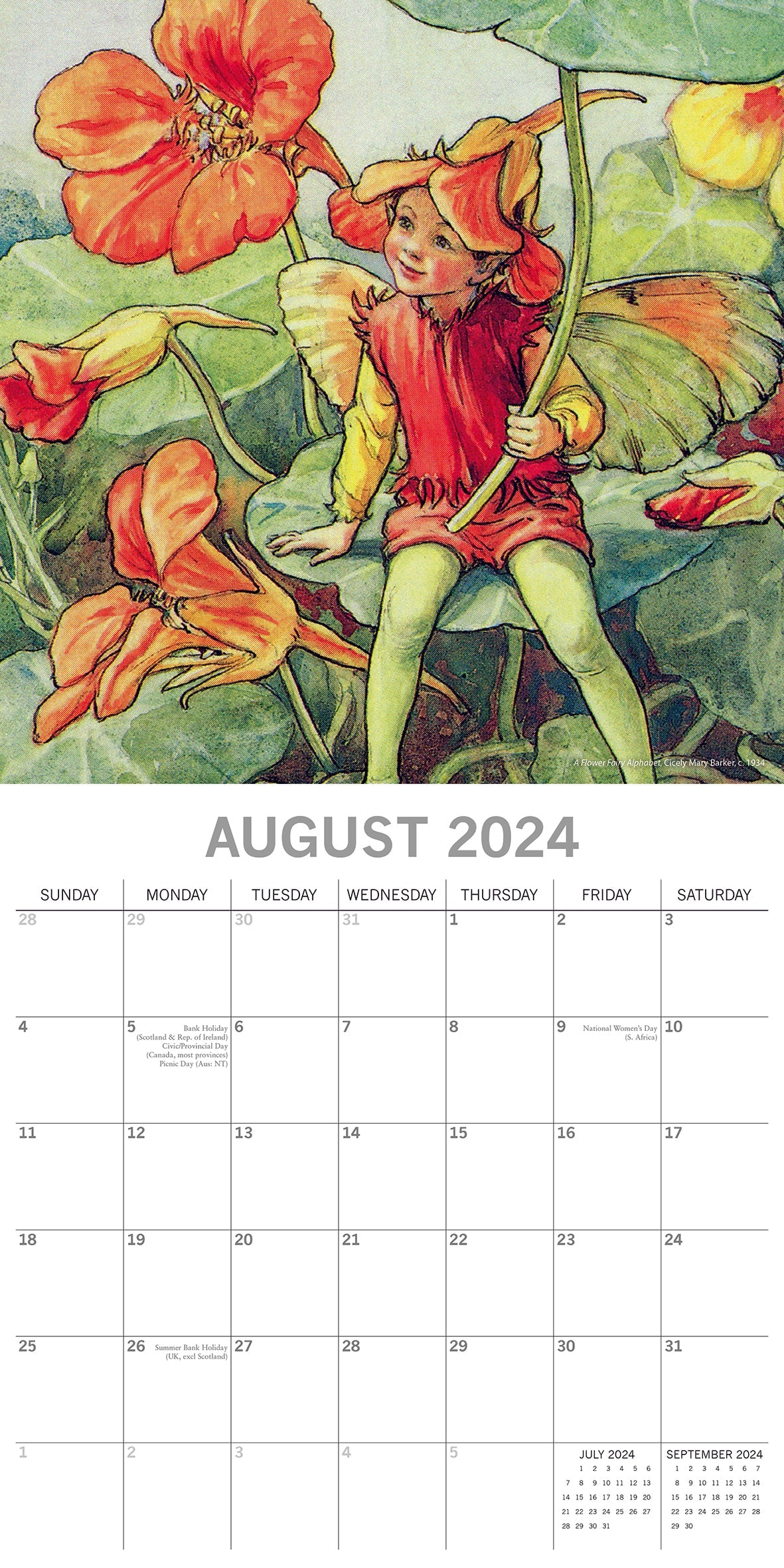 2024 Fairies - Square Wall Calendar