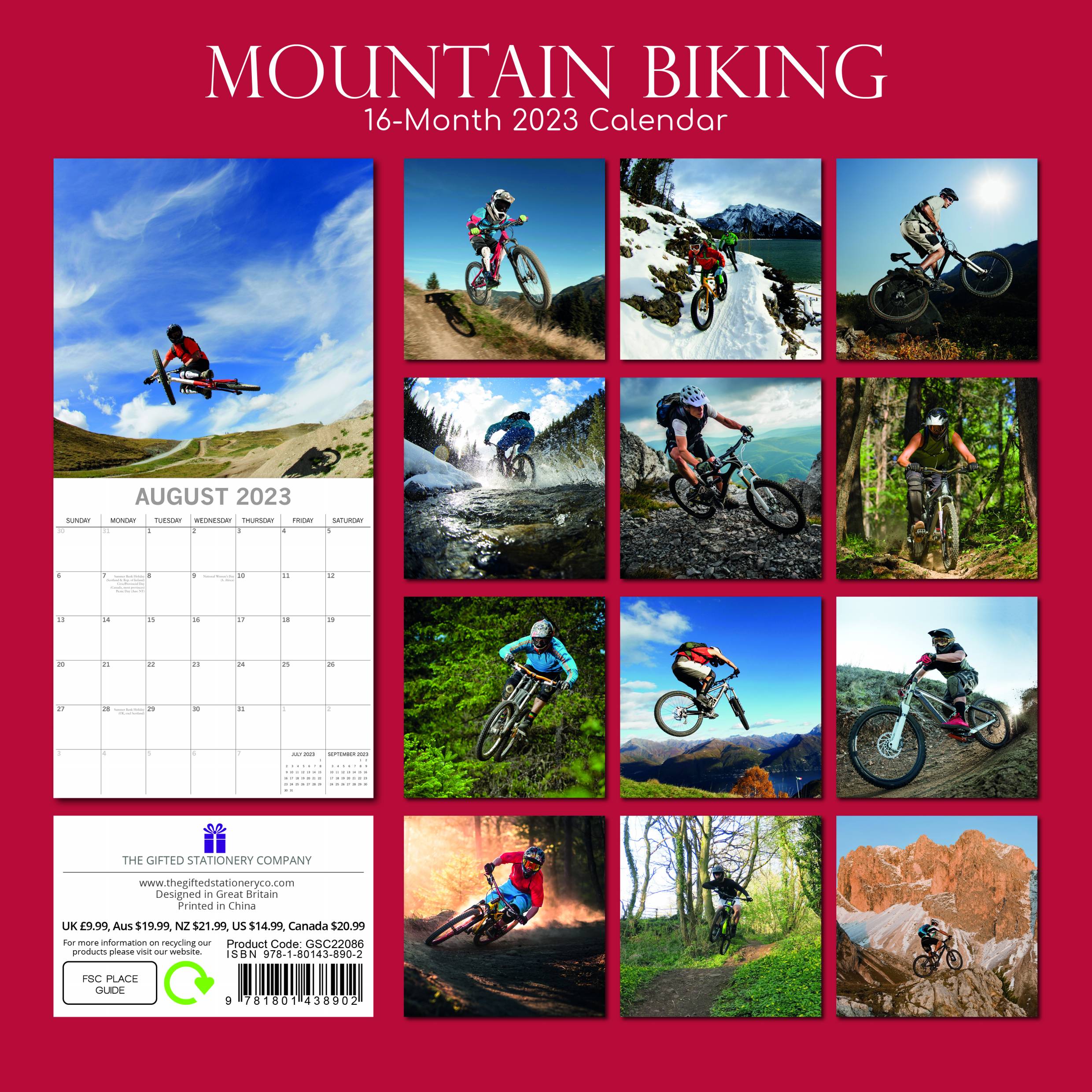 2023 Mountain Biking - Square Wall Calendar