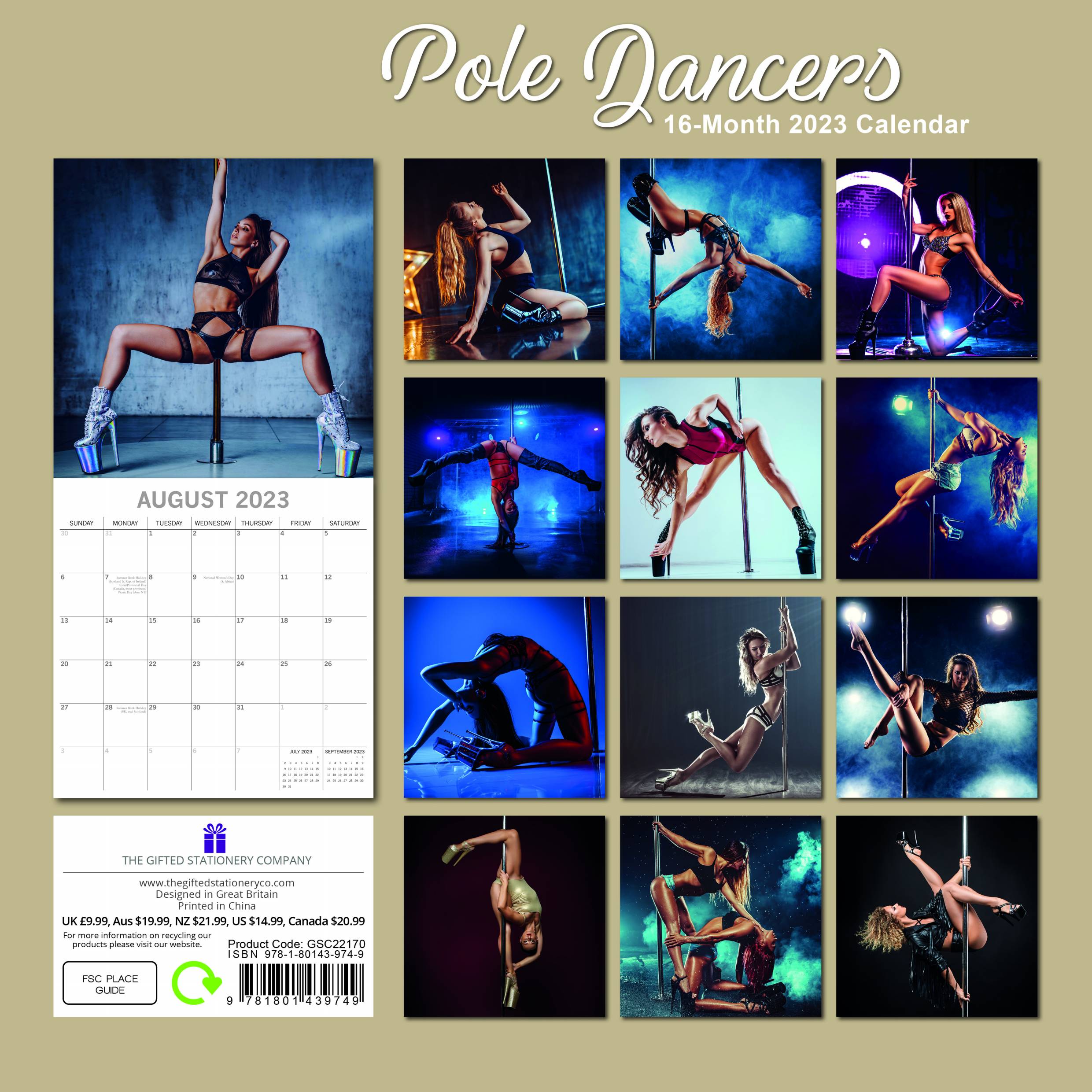 2023 Pole Dancers - Square Wall Calendar