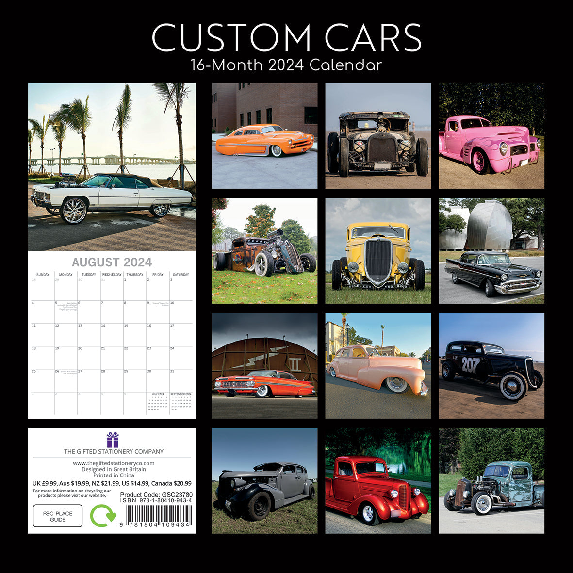 2024 Custom Cars - Square Wall Calendar
