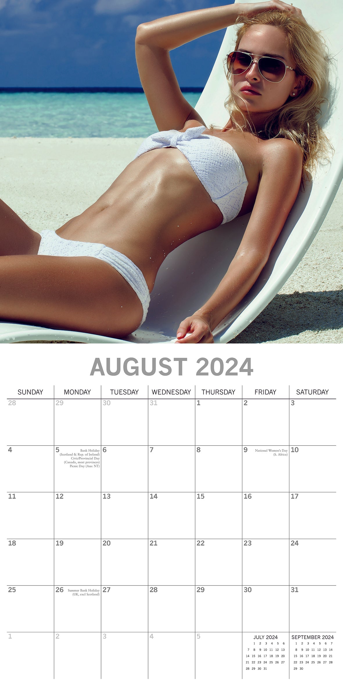 2024 Beach Babes - Square Wall Calendar