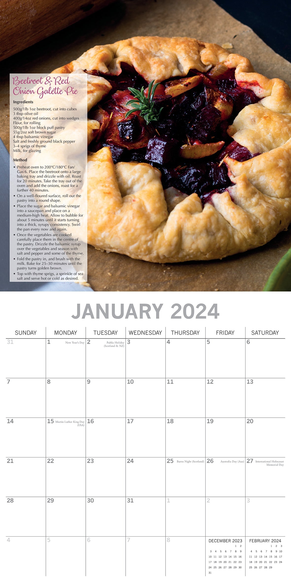 2024 Tasty Vegetarian Recipes - Square Wall Calendar