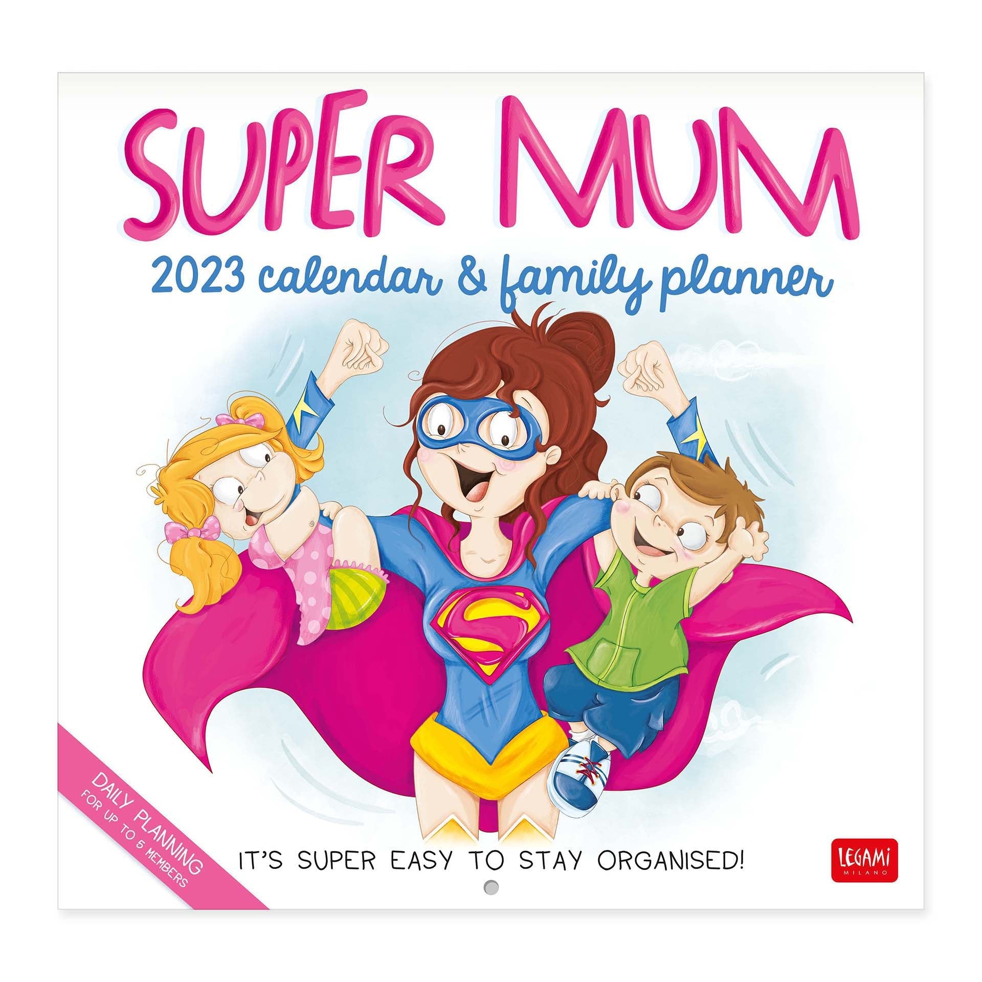 2023 Super Mum Family Planner - Square Wall Calendar