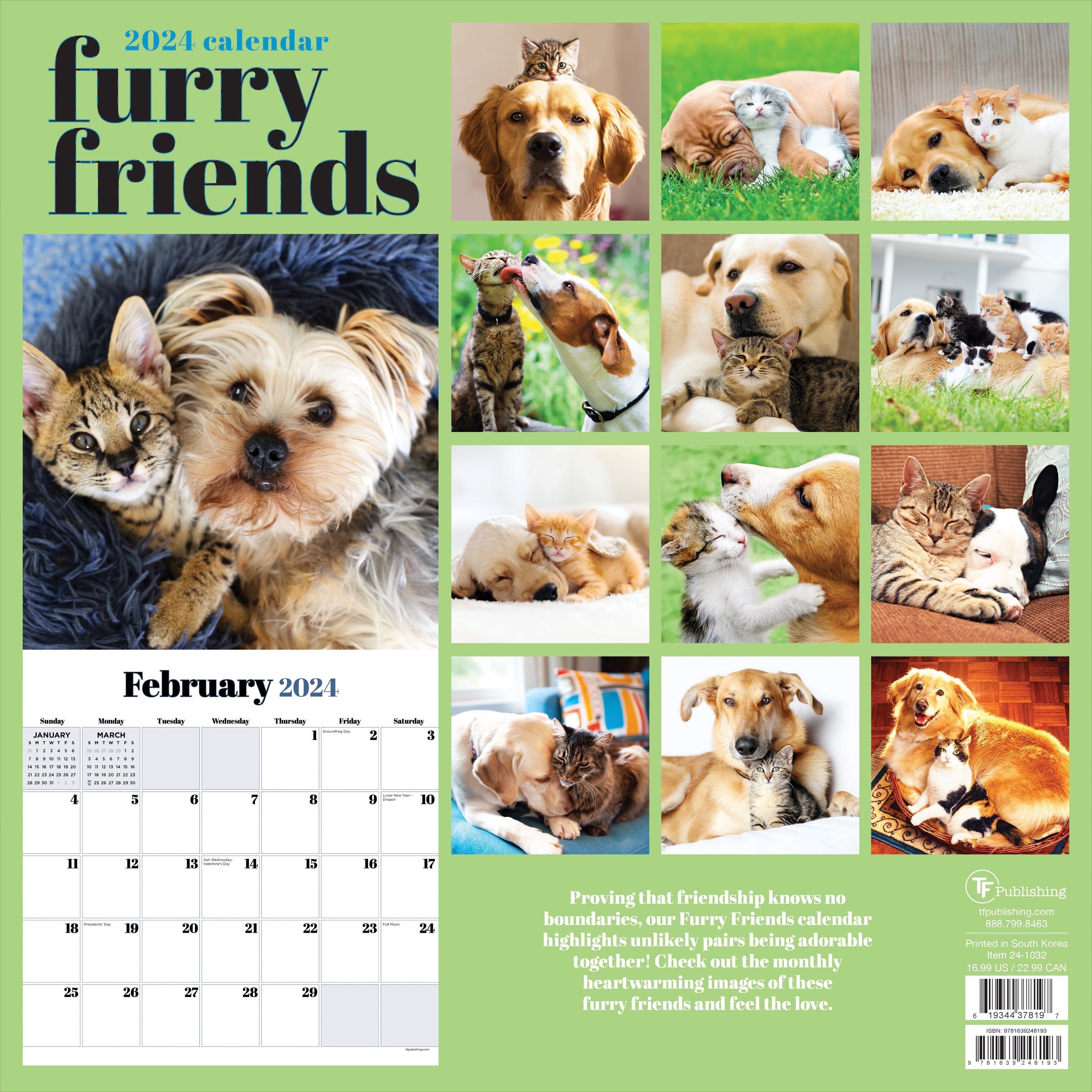 2024 Furry Friends Square Wall Calendar Dogs & Puppies Calendars
