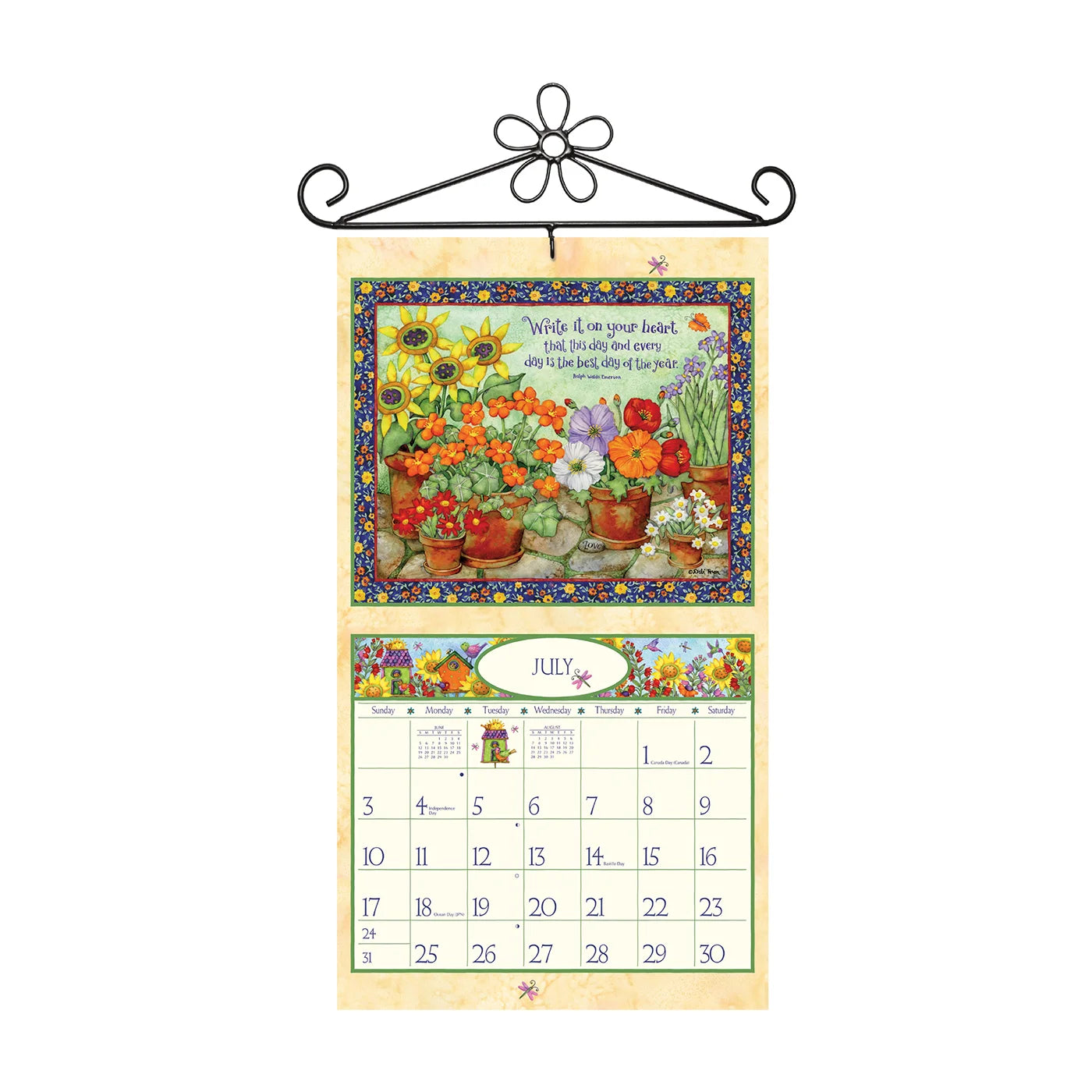 LANG Flower Calendar Wall Hanger (Fits All Wall Calendars) - Calendar Accessories