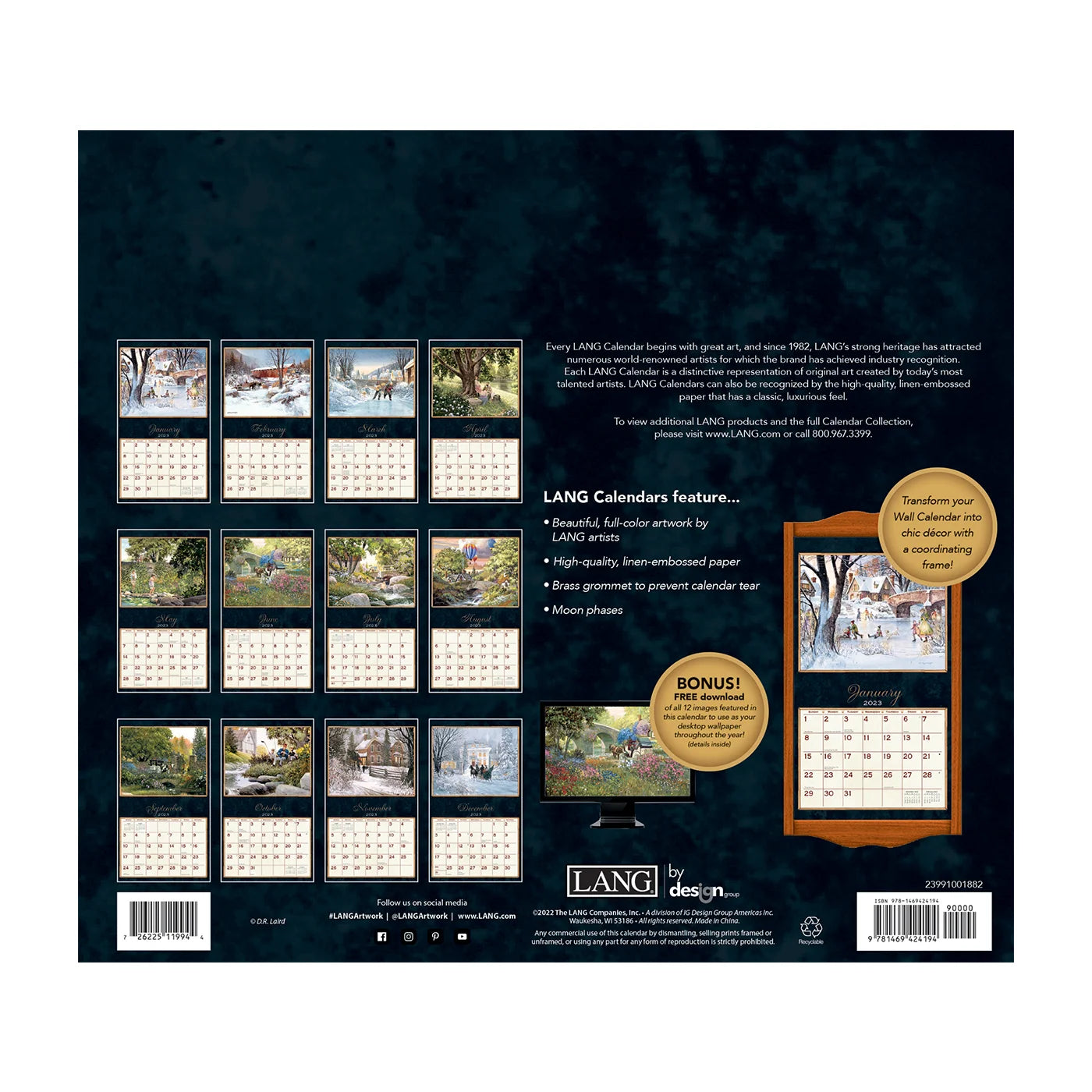 2023 LANG Treasured Times by D.R Laird - Deluxe Wall Calendar