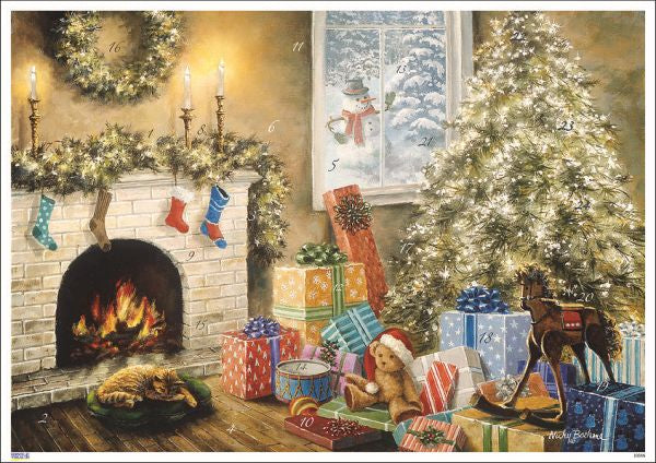 Teddy & Fireplace - Poster Advent Calendar