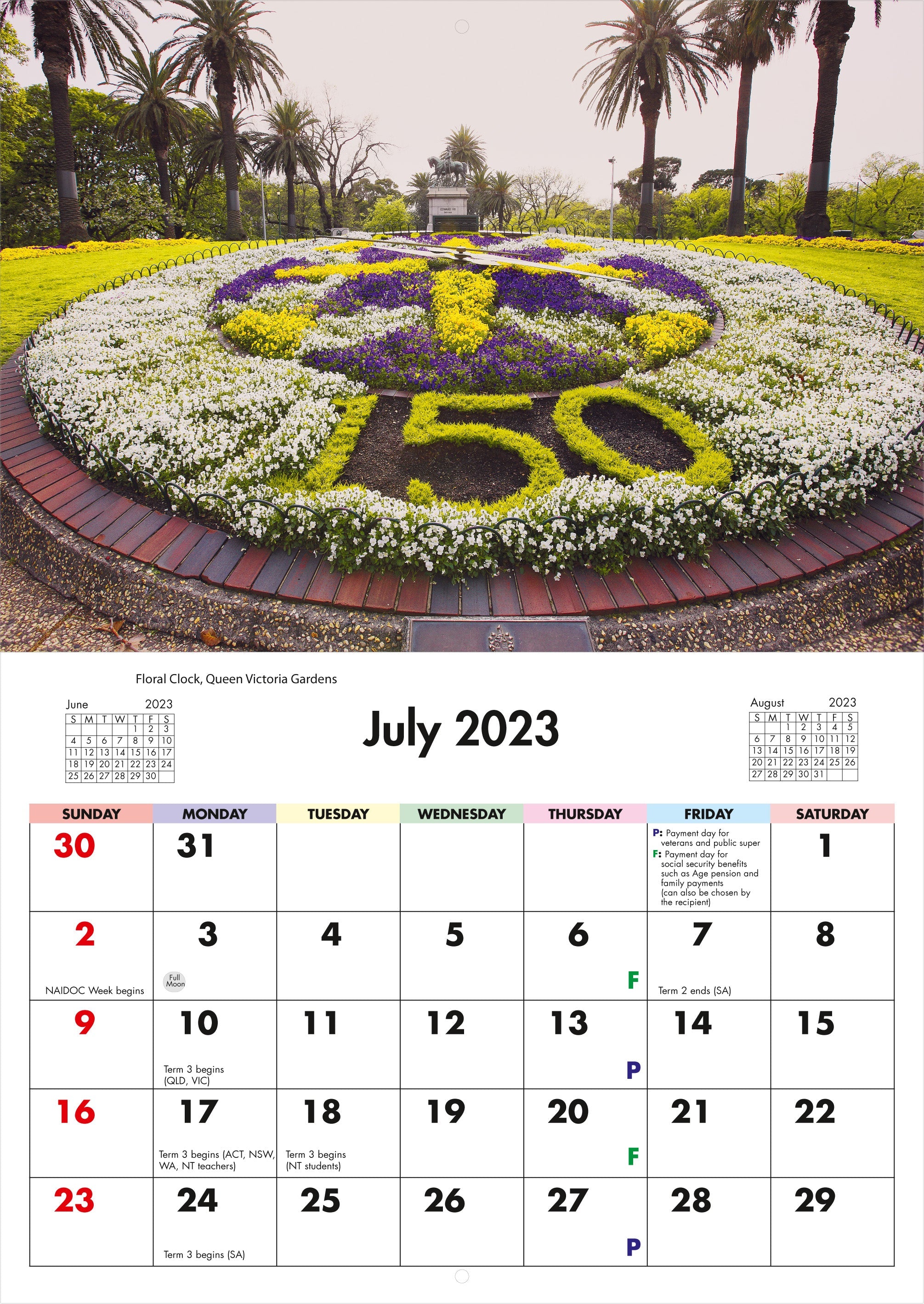 2023 Melbourne - Horizontal Wall Calendar