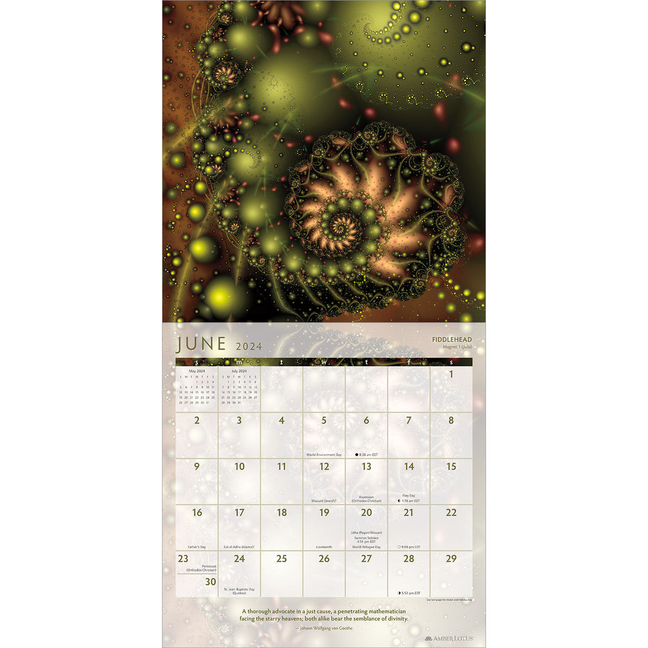 2024 Fractal Cosmos - Square Wall Calendar