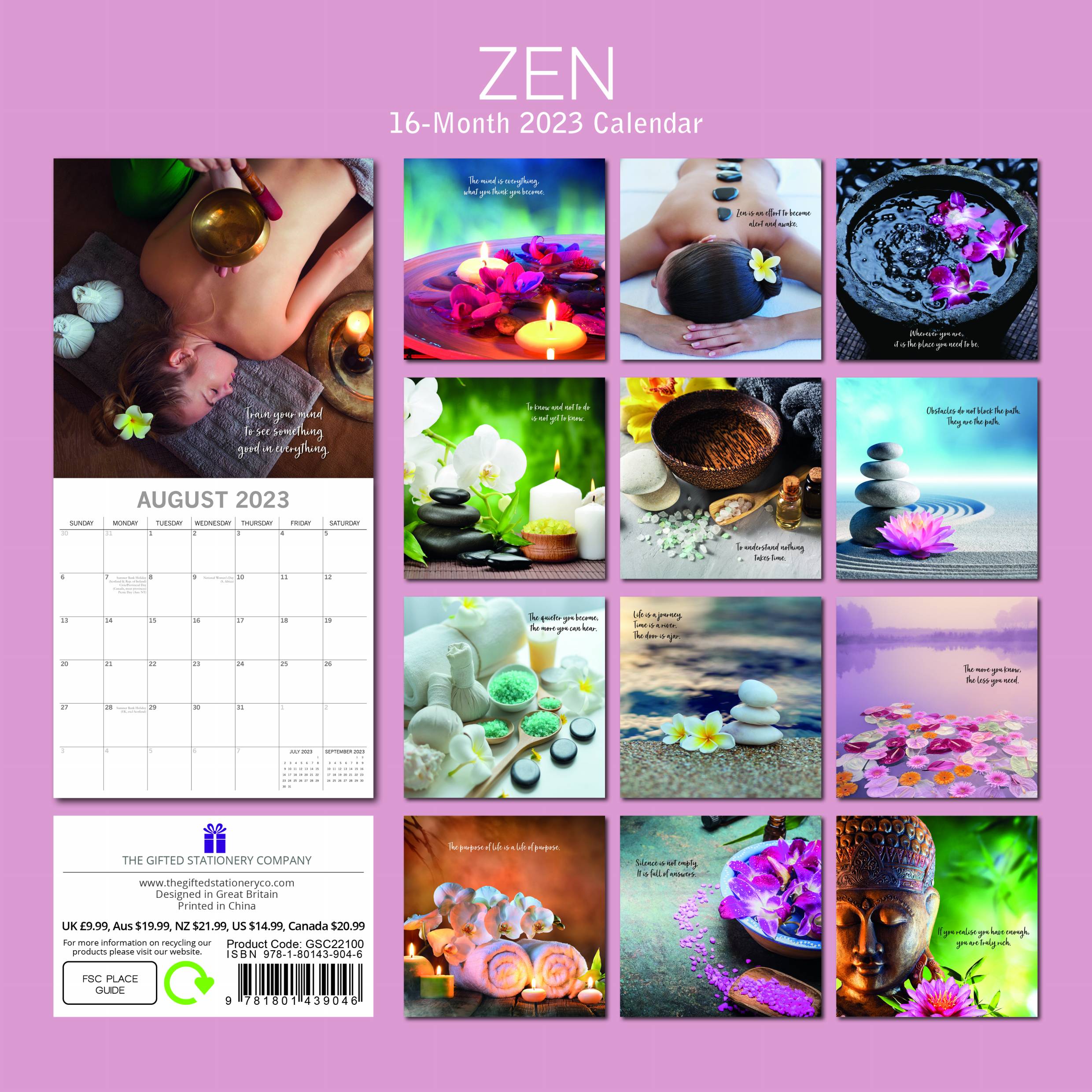 2023 Zen - Square Wall Calendar