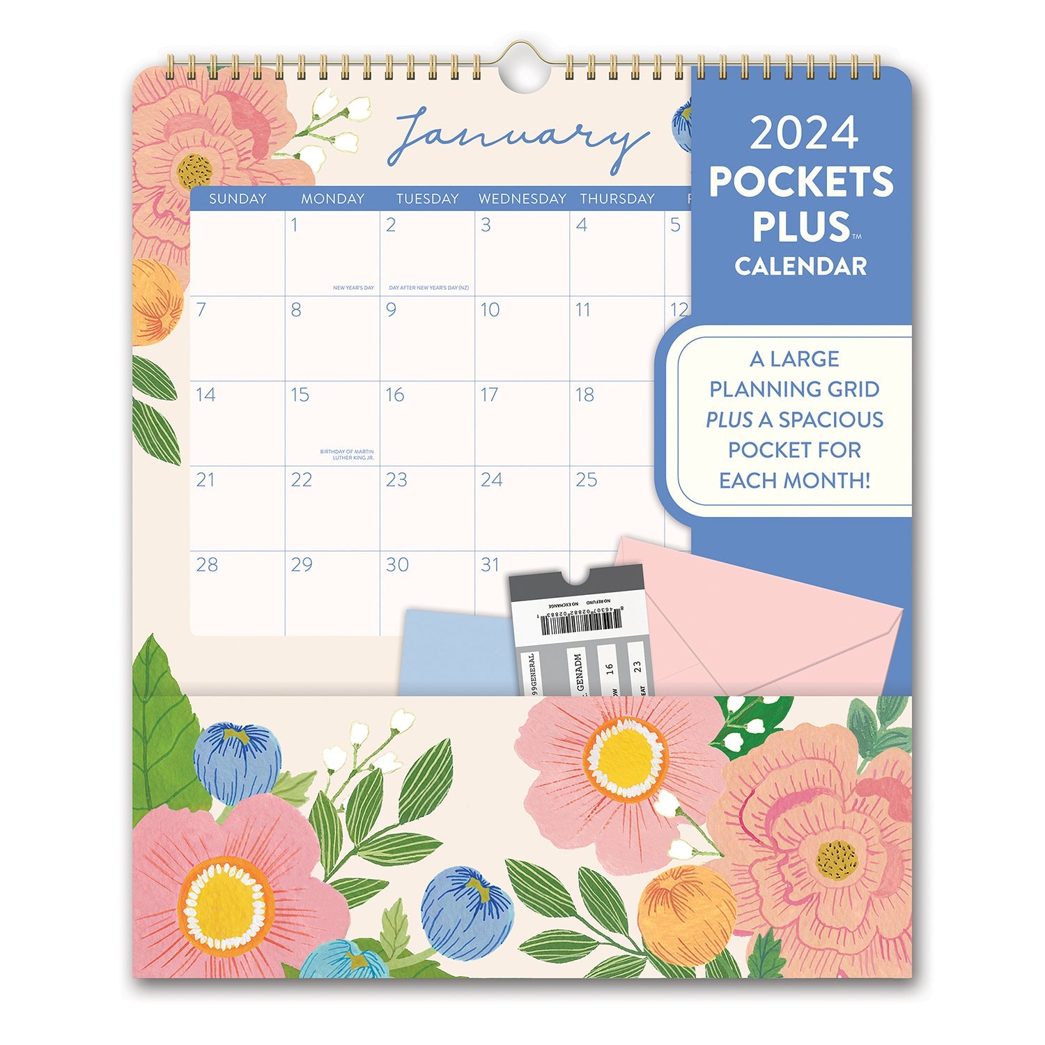 2024 Bella Flora - Pocket Plus Wall Calendar