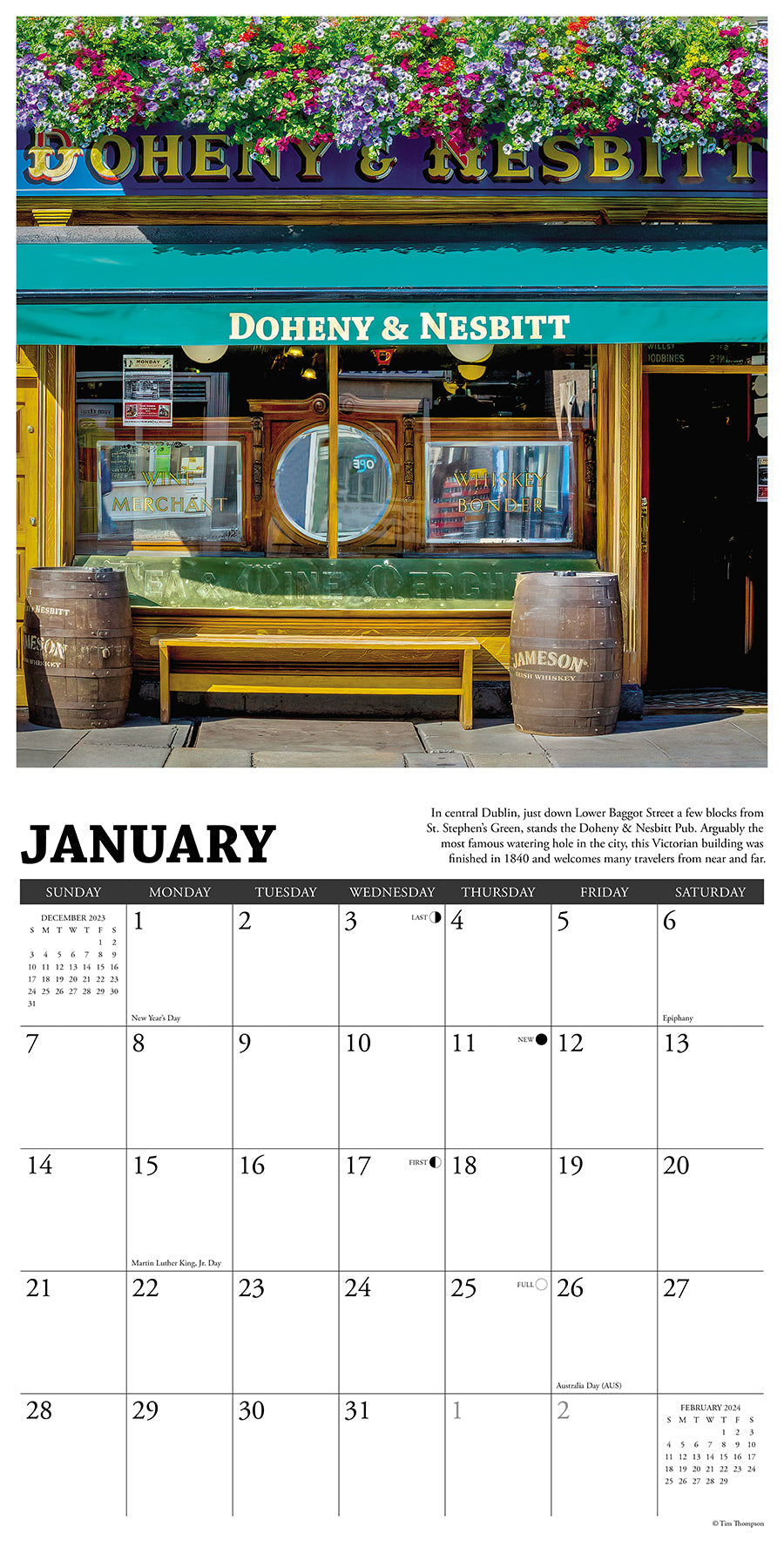 2024 Irish Pubs - Square Wall Calendar US