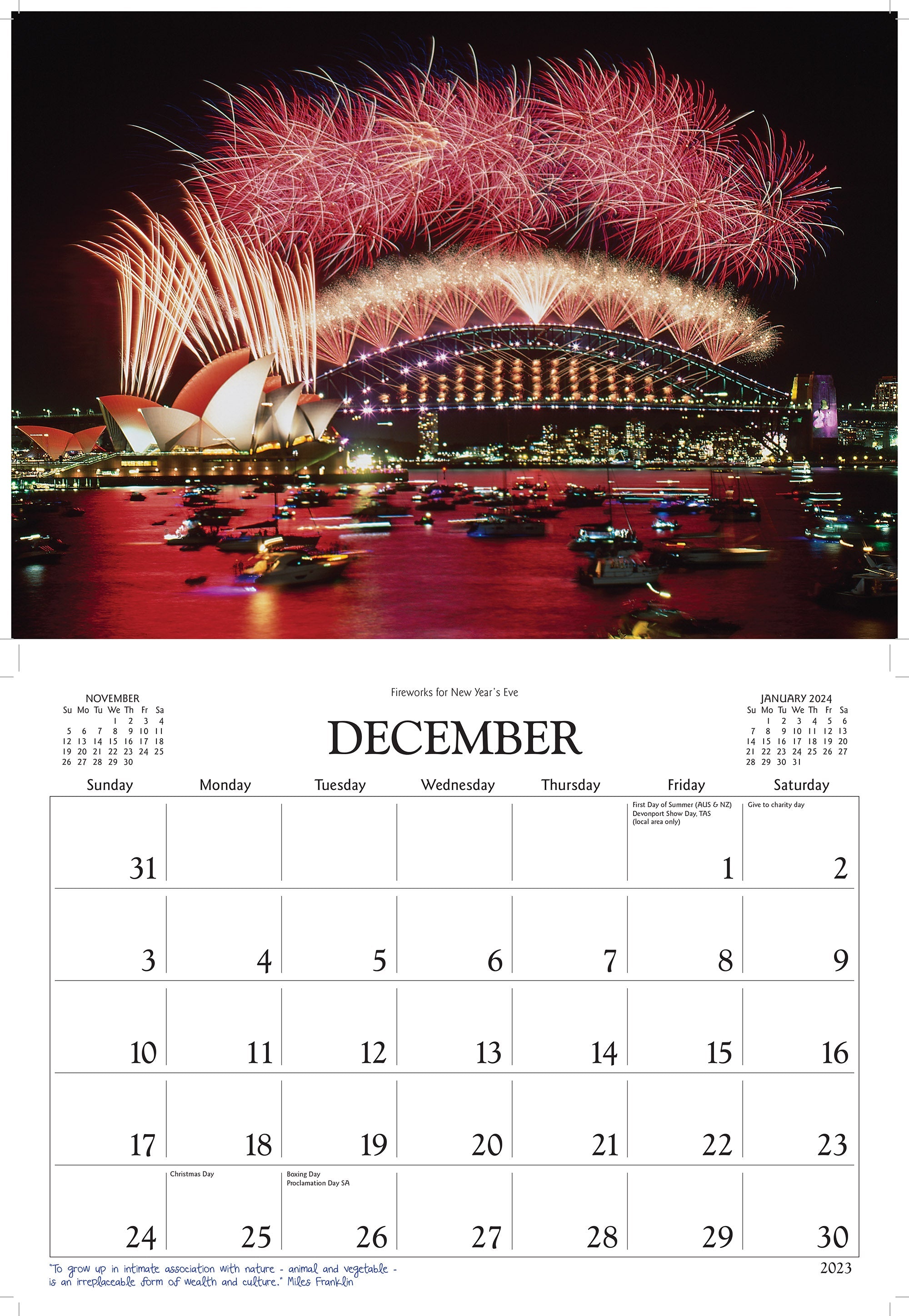 2023 Scenic Sydney by David Messent - Horizontal Wall Calendar